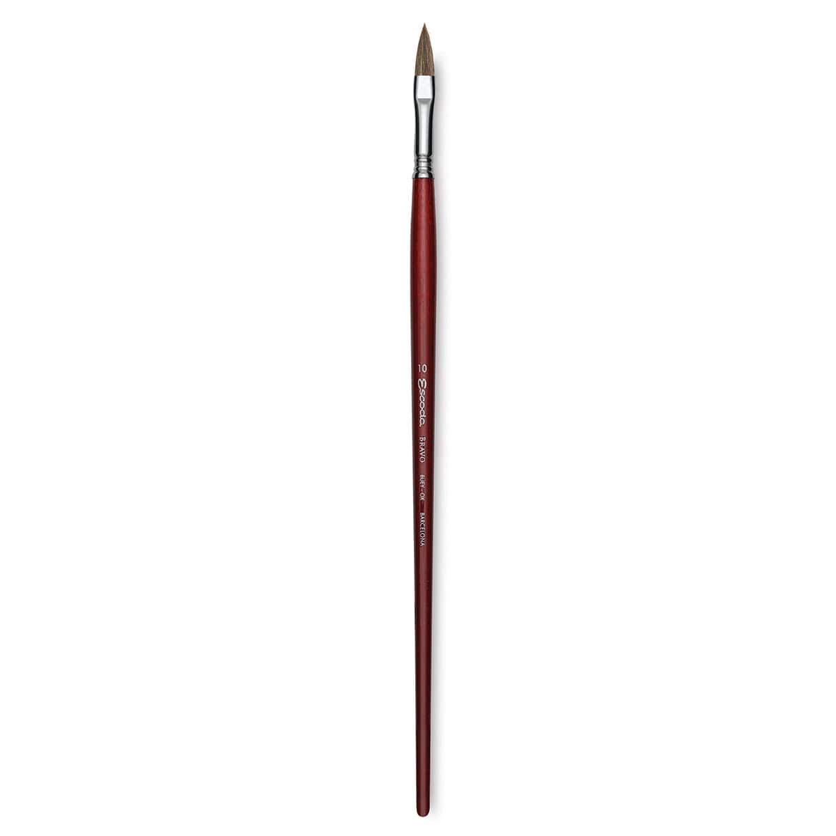 Escoda Bravo Light Ox Hair Brush - Long Filbert, Long Handle, Size 10