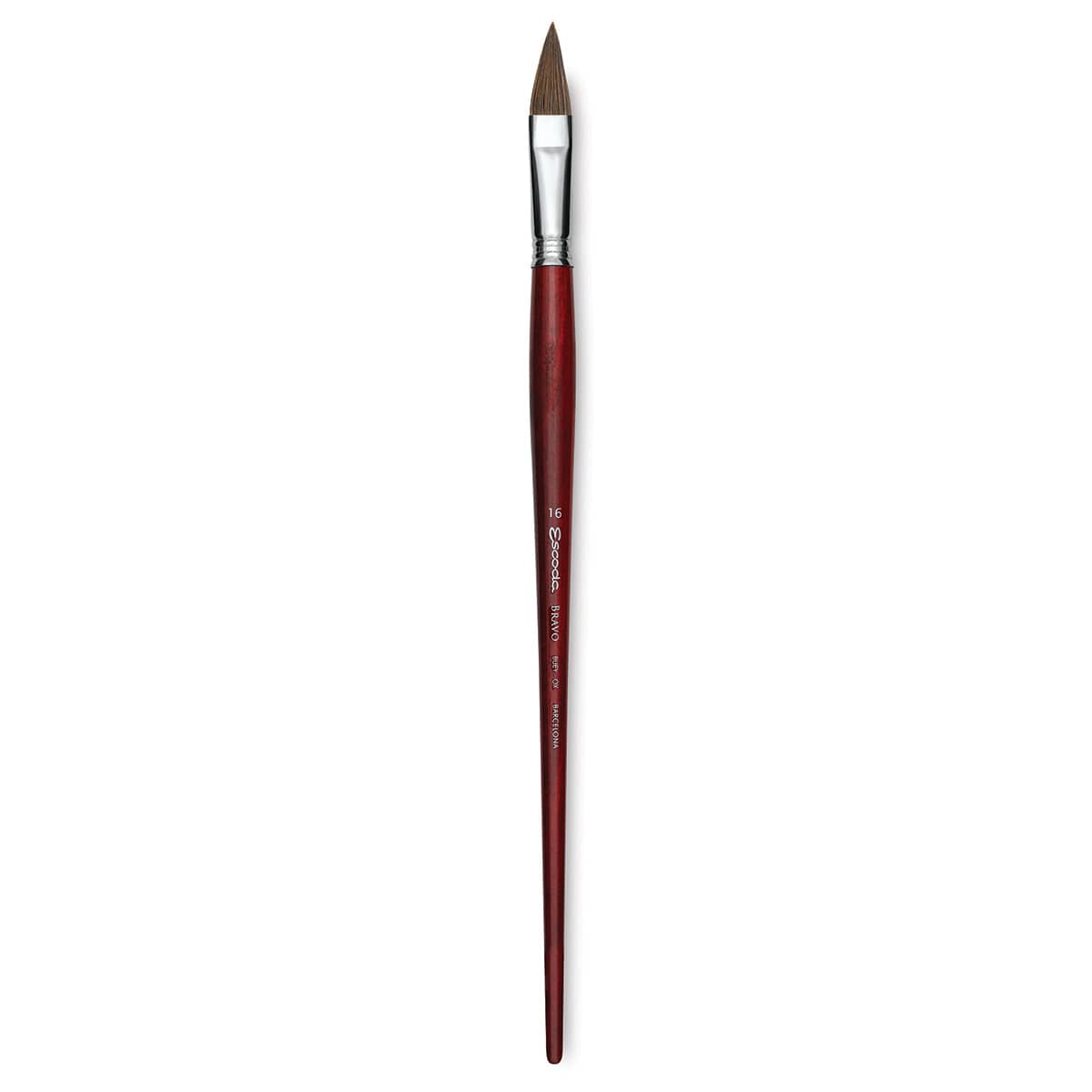 Escoda Bravo Light Ox Hair Brush - Long Filbert, Long Handle, Size 16