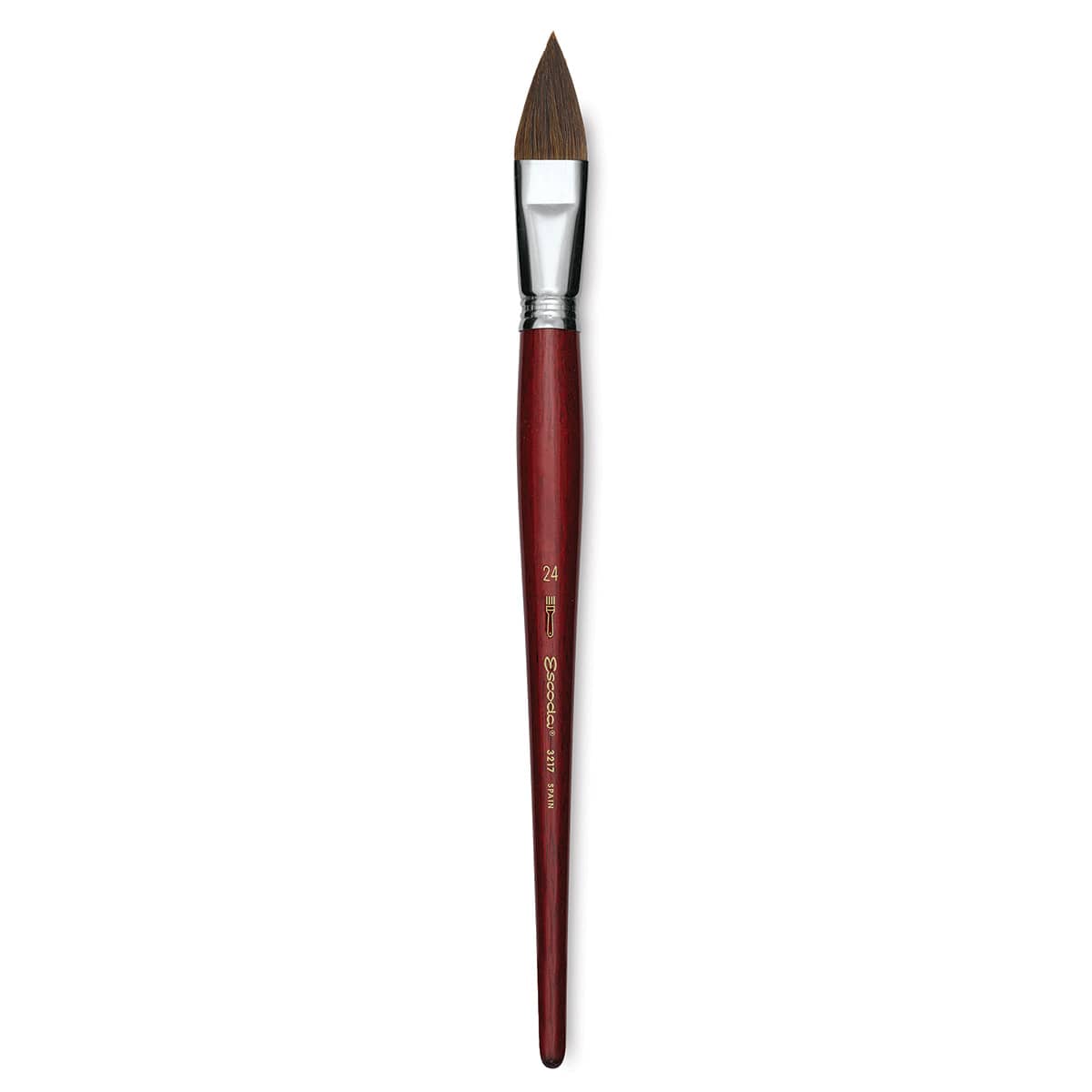 Escoda Bravo Light Ox Hair Brush - Long Filbert, Long Handle, Size 24