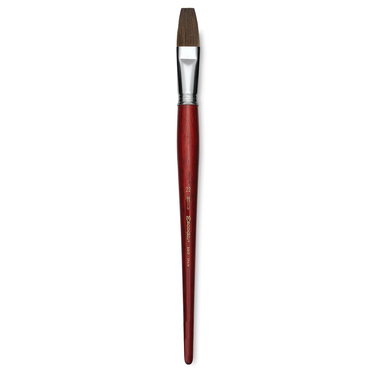 Escoda Bravo Light Ox Hair Brush - Flat, Long Handle, Size 22