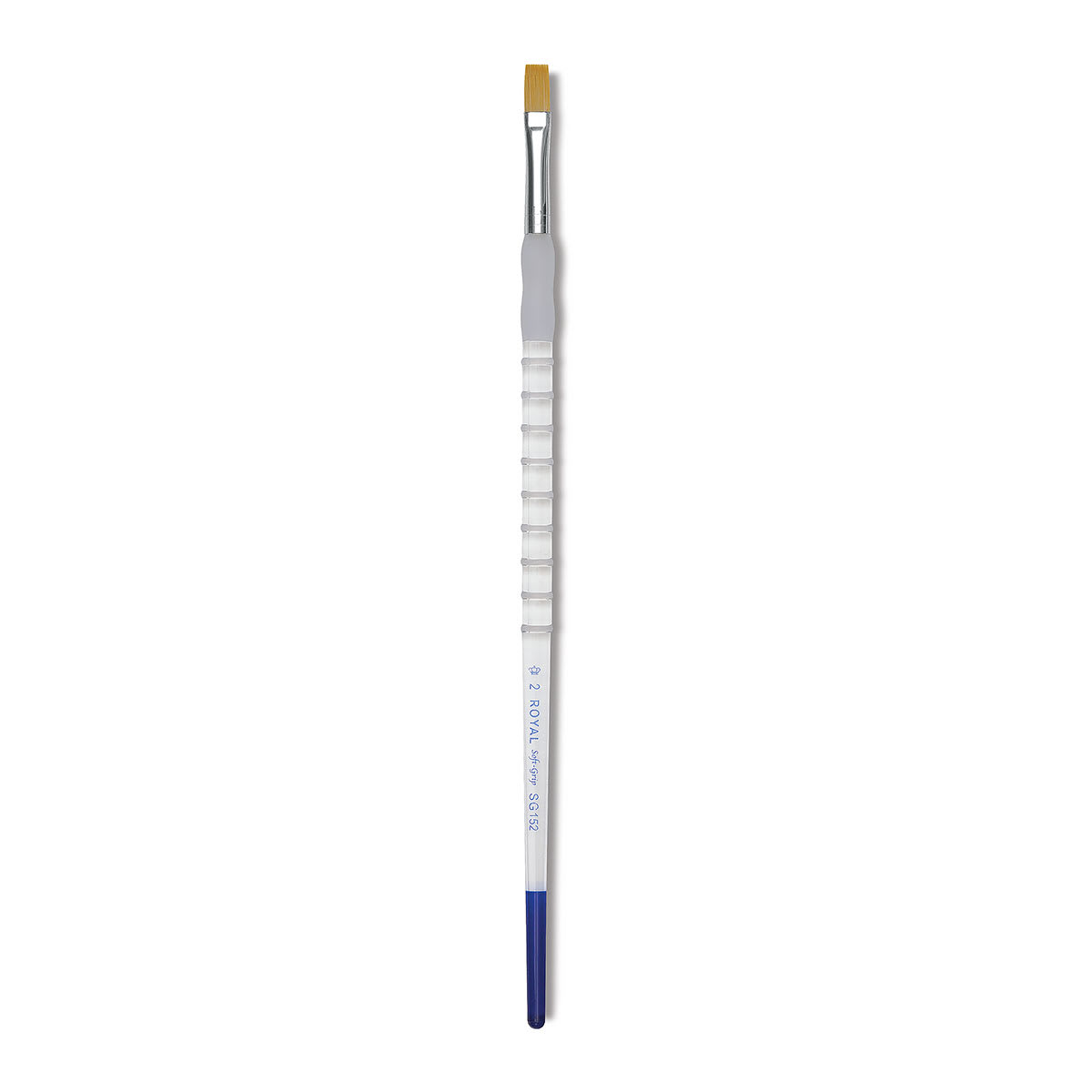 Royal & Langnickel Soft Grip Golden Taklon Brush - Flat, Long Handle, Size 2