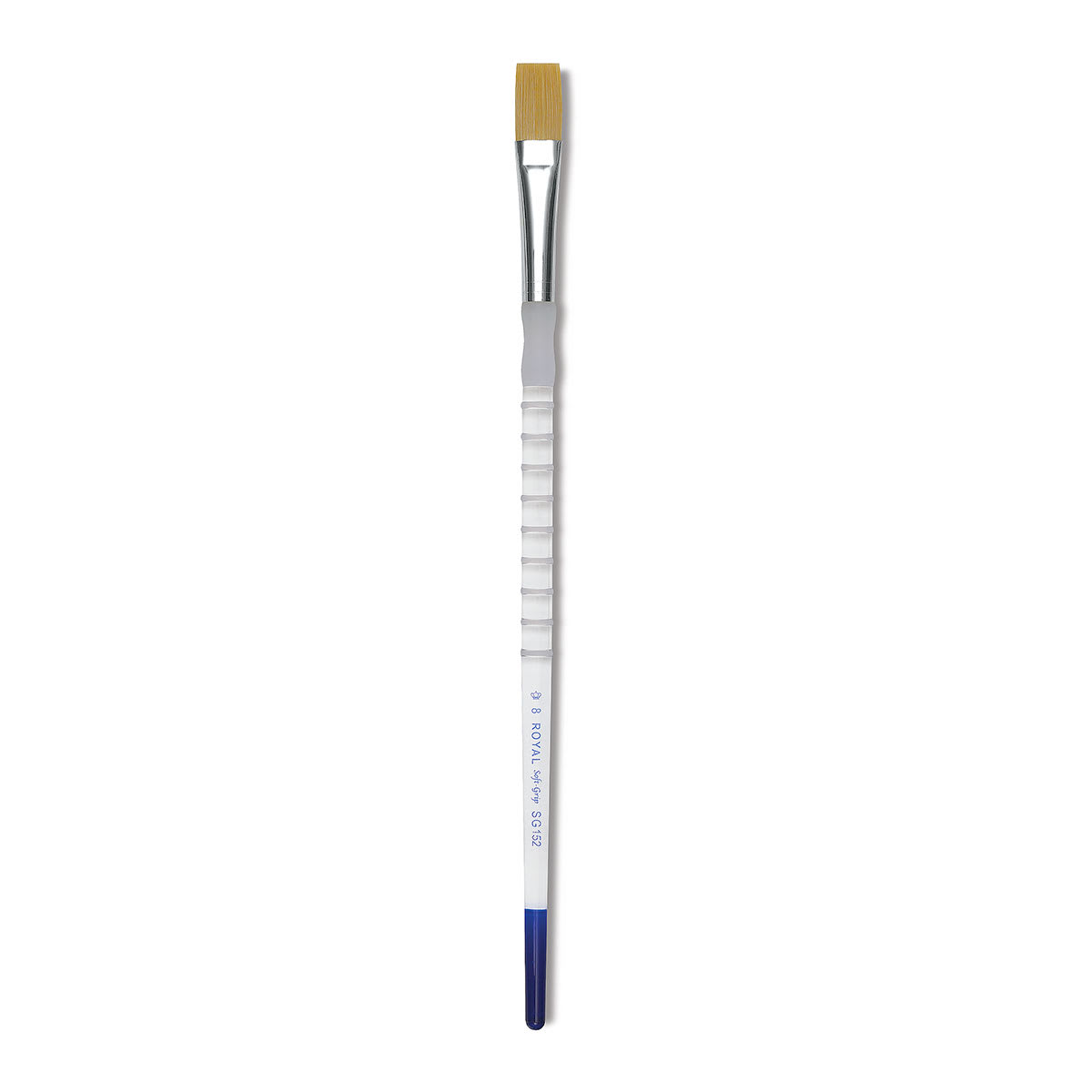 Royal & Langnickel Soft Grip Golden Taklon Brush - Flat, Long Handle, Size 8