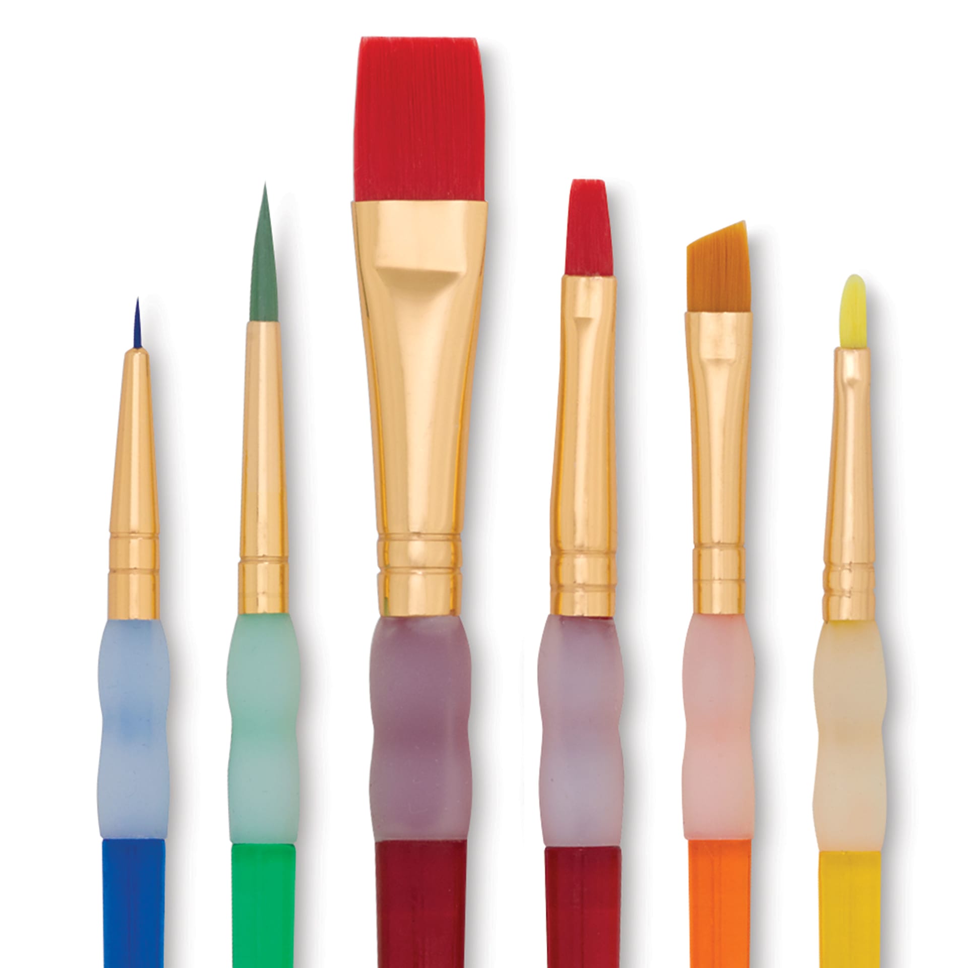 Royal & Langnickel Big Kid's Choice Lil' Grippers Synthetic Brushes - Deluxe Beginner, Set of 6