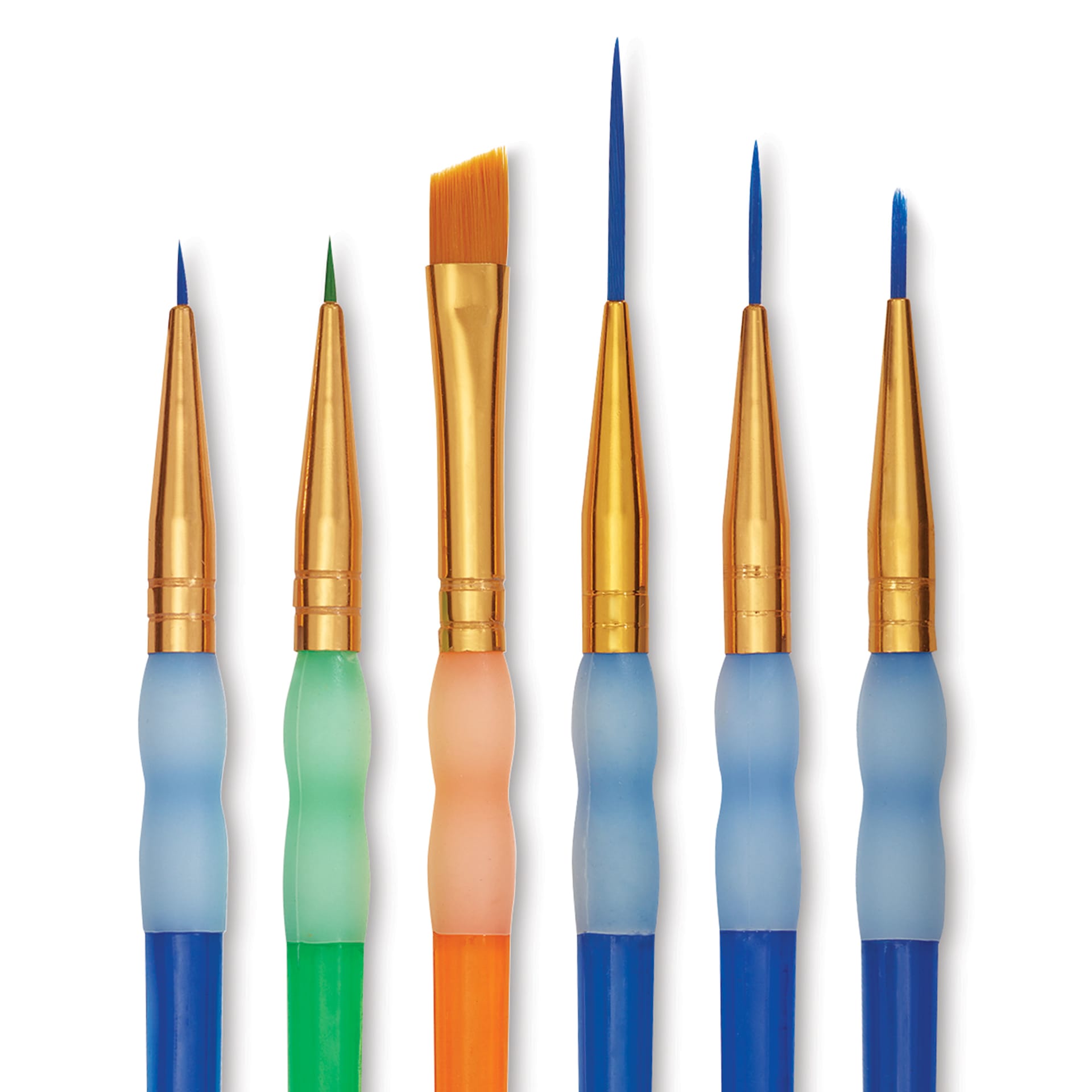 Royal & Langnickel Big Kid's Choice Lil' Grippers Synthetic Brushes - Deluxe Detail, Set of 6