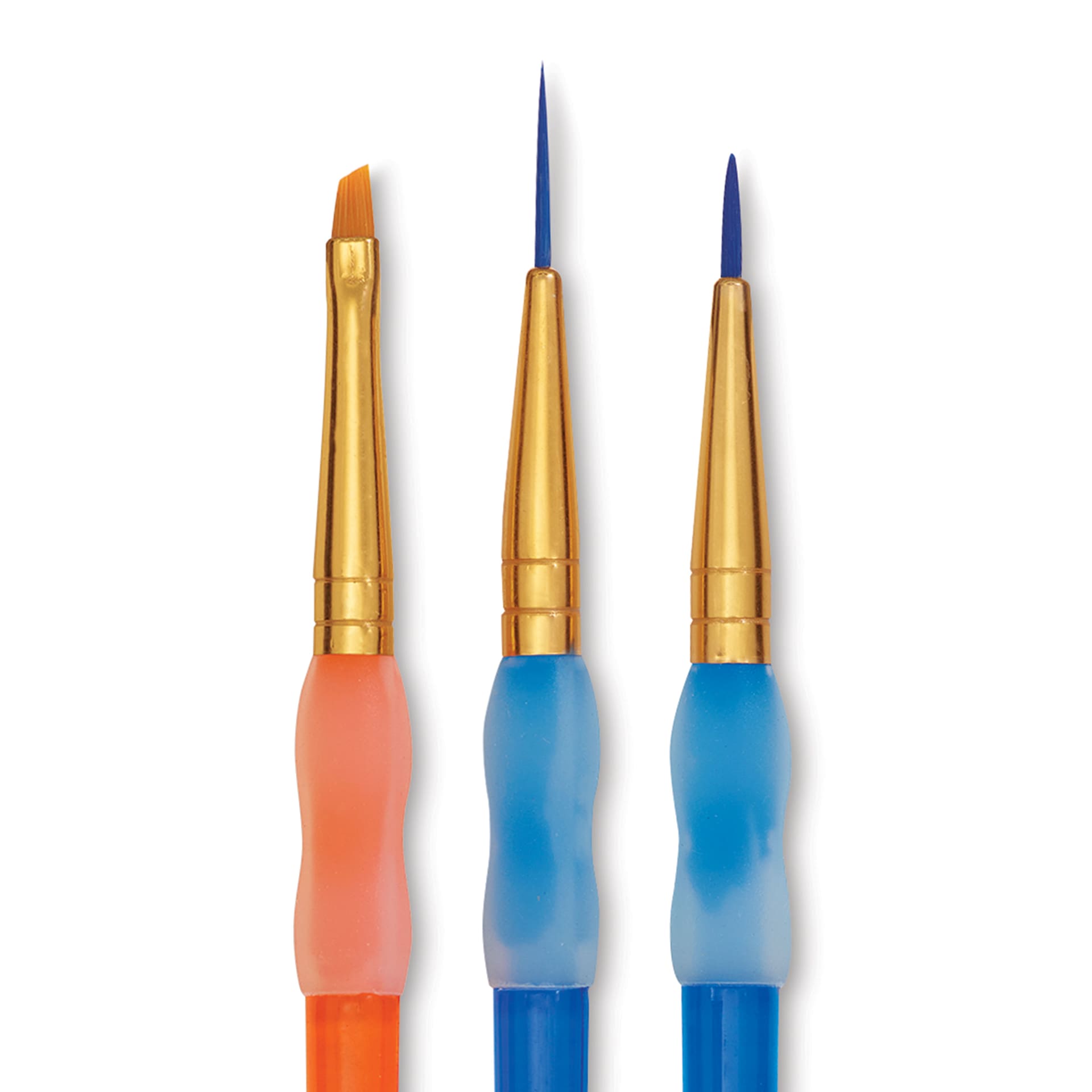 Royal & Langnickel Big Kid's Choice Lil' Grippers Synthetic Brushes - Detail, Set of 3