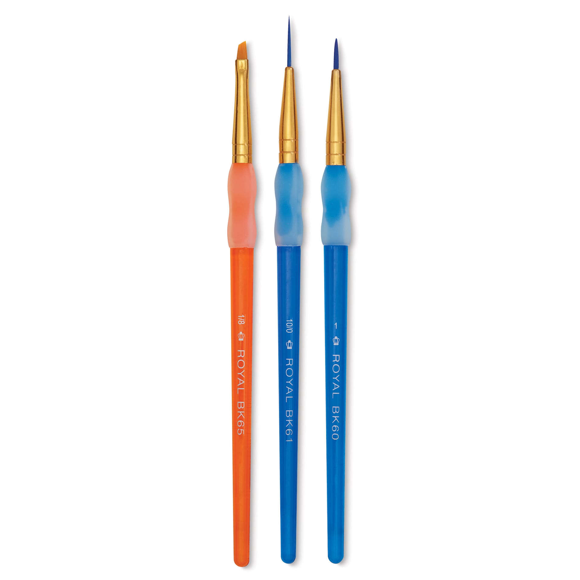 Royal & Langnickel Big Kid's Choice Lil' Grippers Synthetic Brushes - Detail, Set of 3