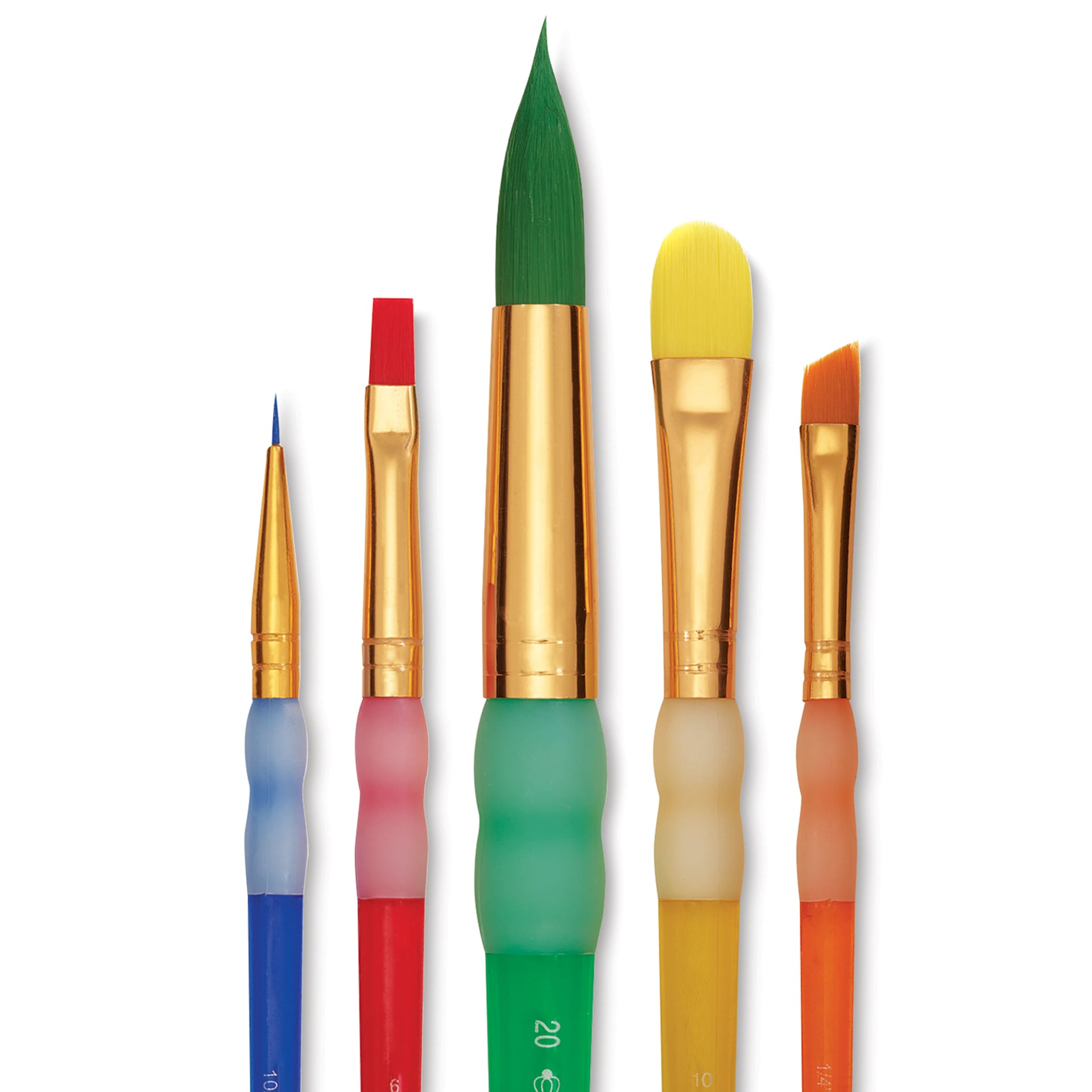 Royal & Langnickel Big Kid's Choice Lil' Grippers Synthetic Brushes - Round Variety, Set of 5