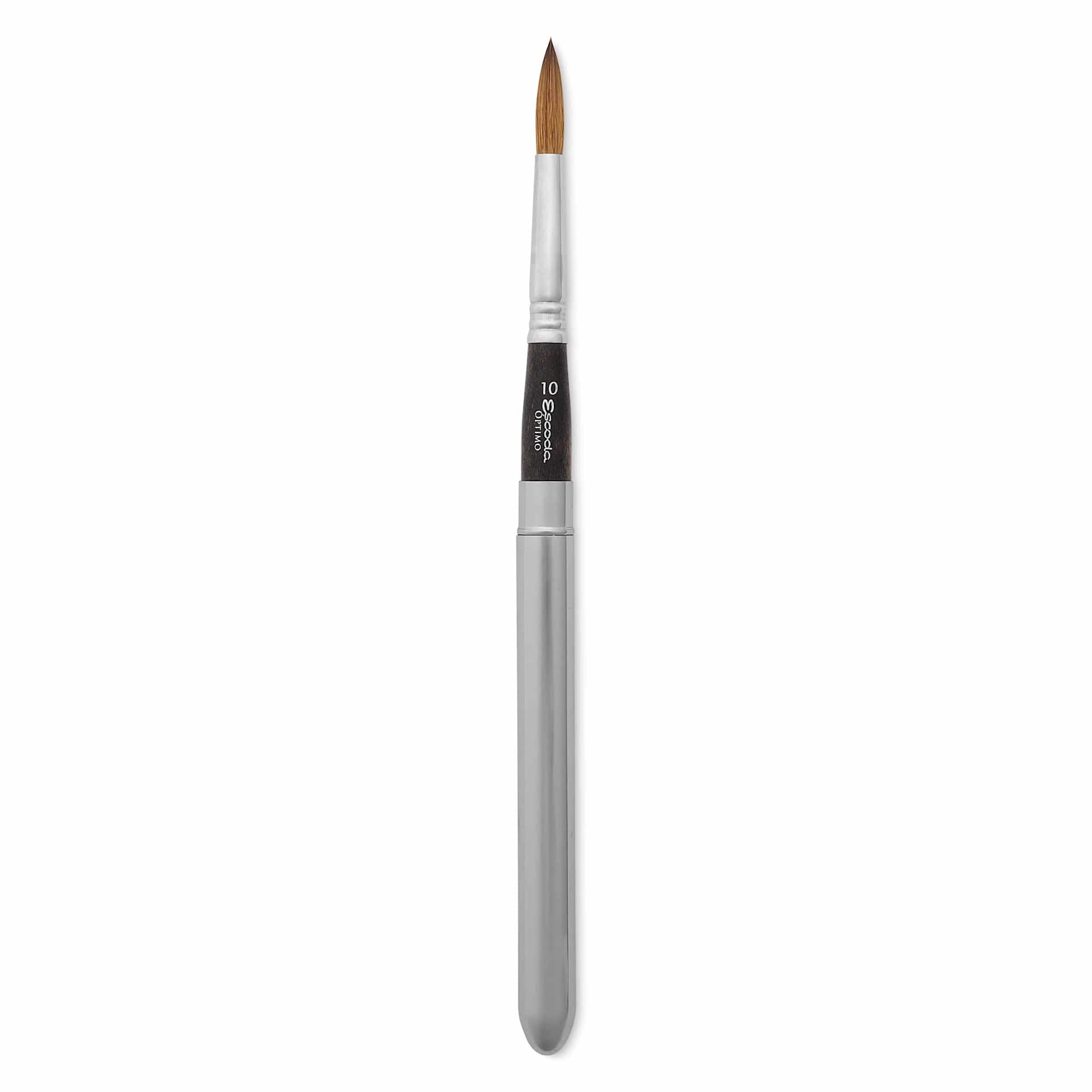 SZ 10 TRAVEL BRUSHEscoda Optimo Kolinsky Sable Watercolor Travel Brush - Round, Size 10