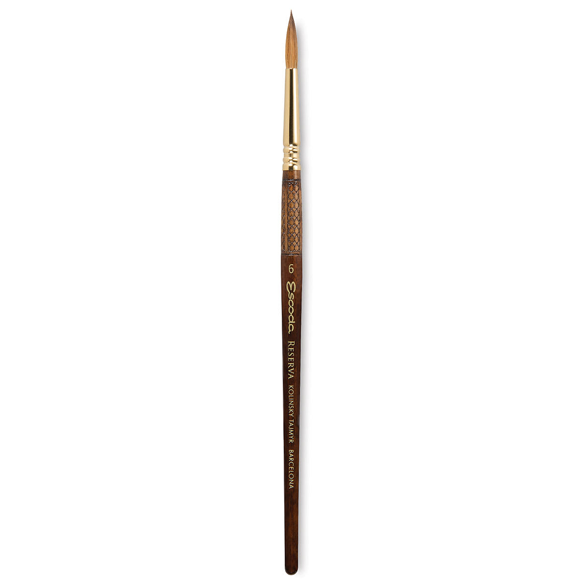 Escoda Reserva Kolinsky-Tajmyr Sable Brush - Pointed Round, Short Handle, Size 6 (full length)