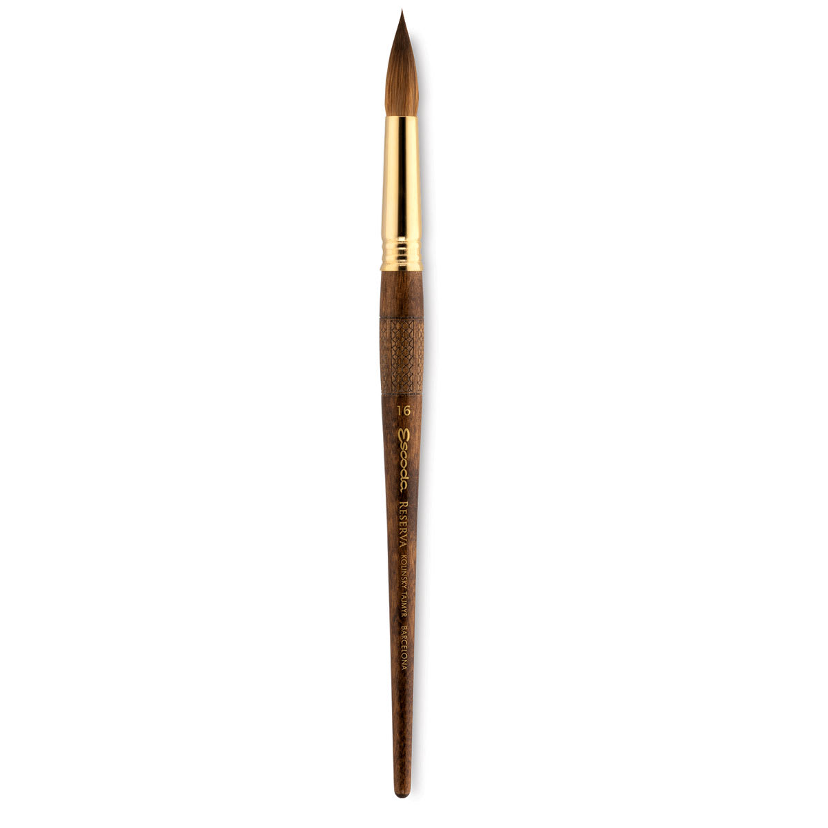 Escoda Reserva Kolinsky-Tajmyr Sable Brush - Pointed Round, Short Handle, Size 16 (full length)