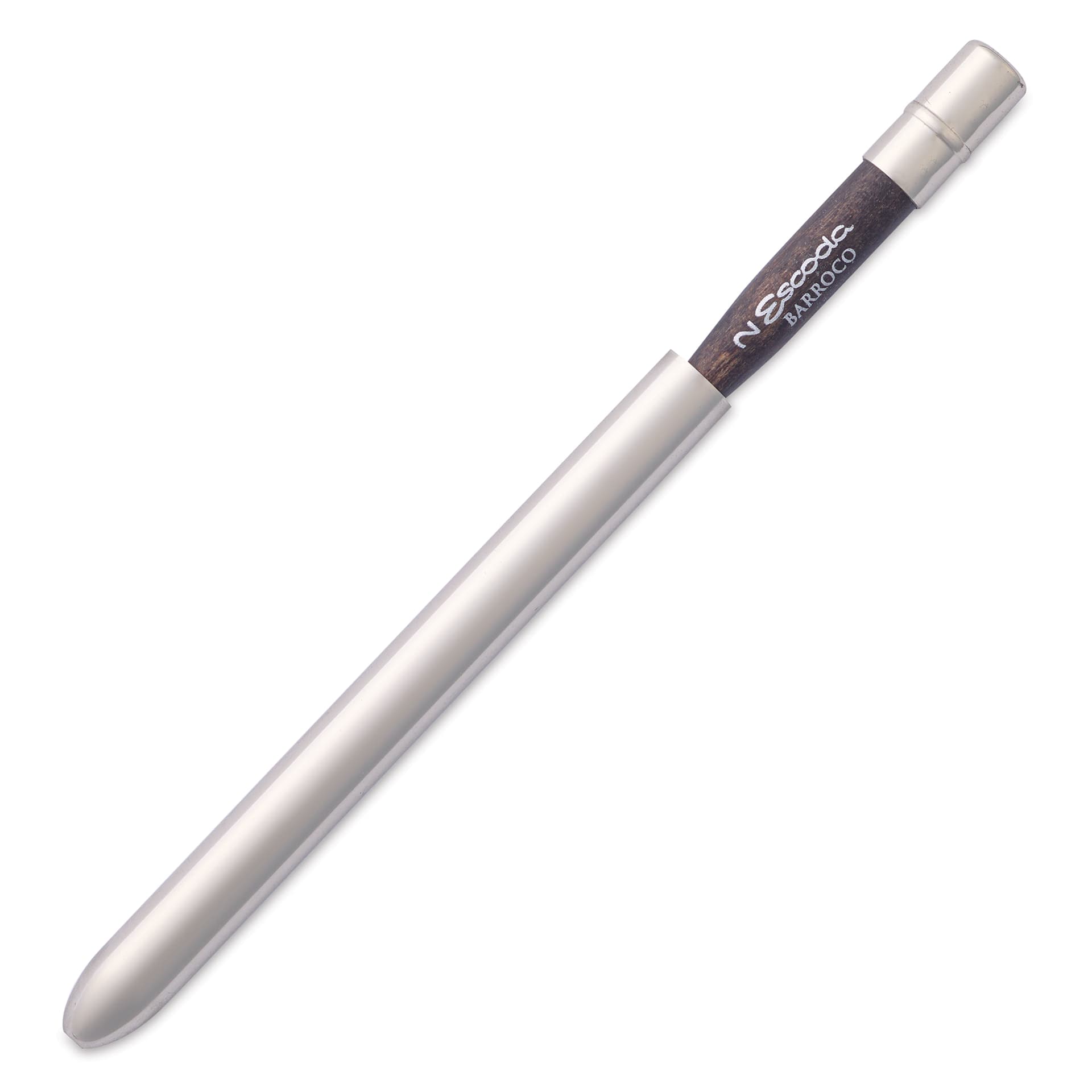 Escoda Barroco Toray Gold Synthetic Travel Brush - Round, Size 2, brush inserted inside the handle