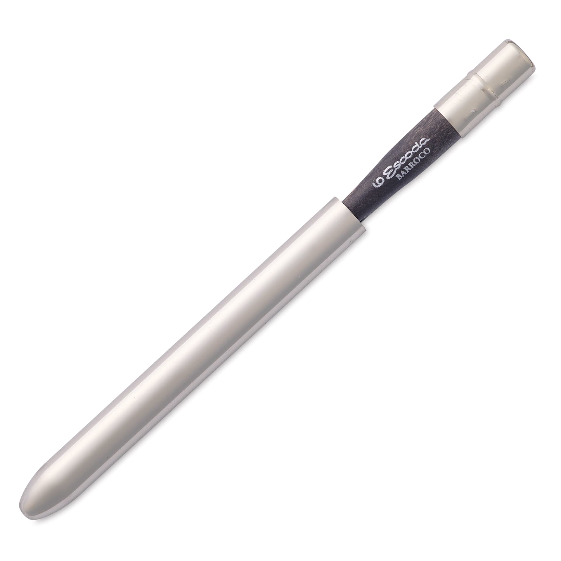 Escoda Barroco Toray Gold Synthetic Travel Brush - Round, Size 6, brush inserted inside the handle