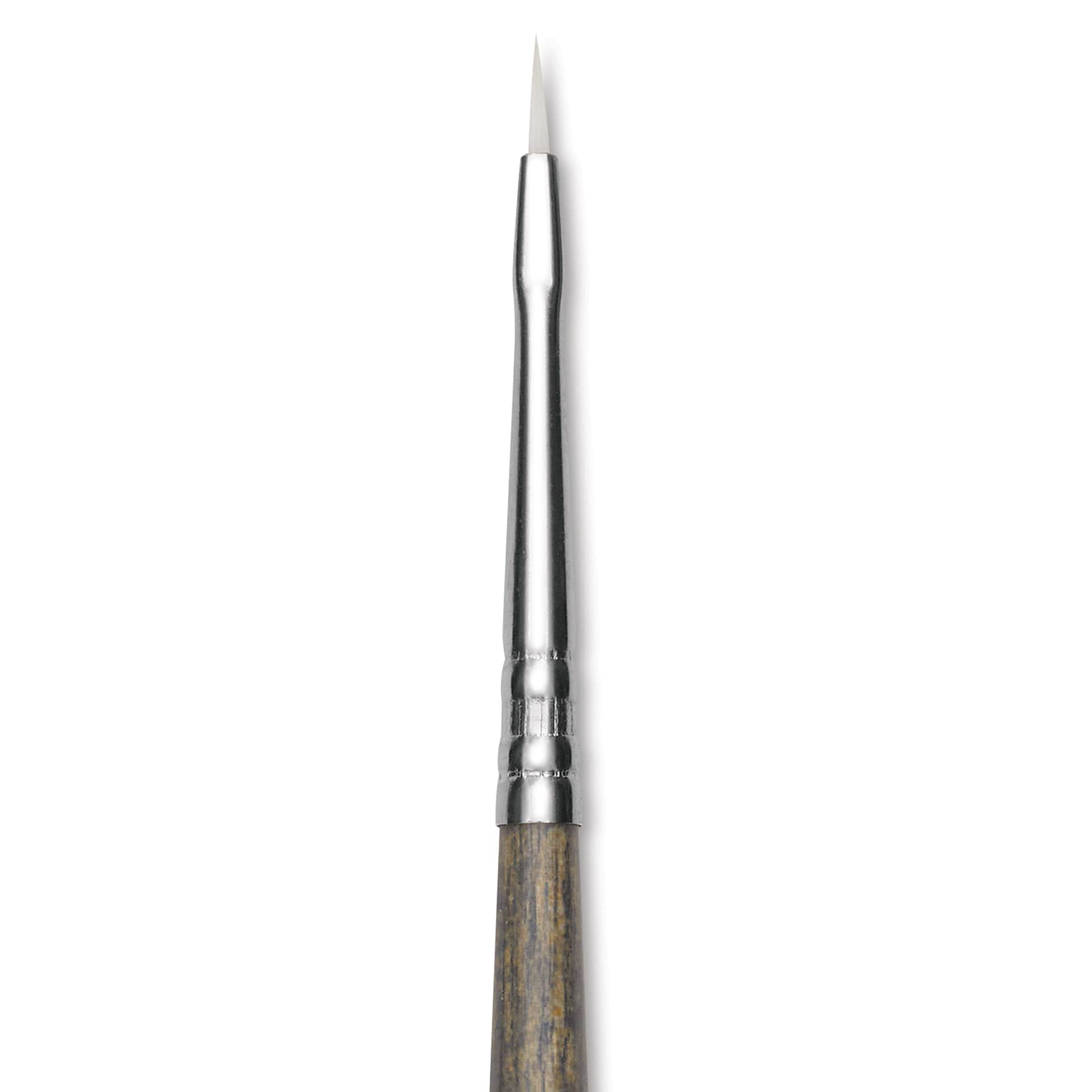 Escoda Perla Toray White Synthetic Brush - Bright, Short Handle, Size 0 (Close-up of brush)