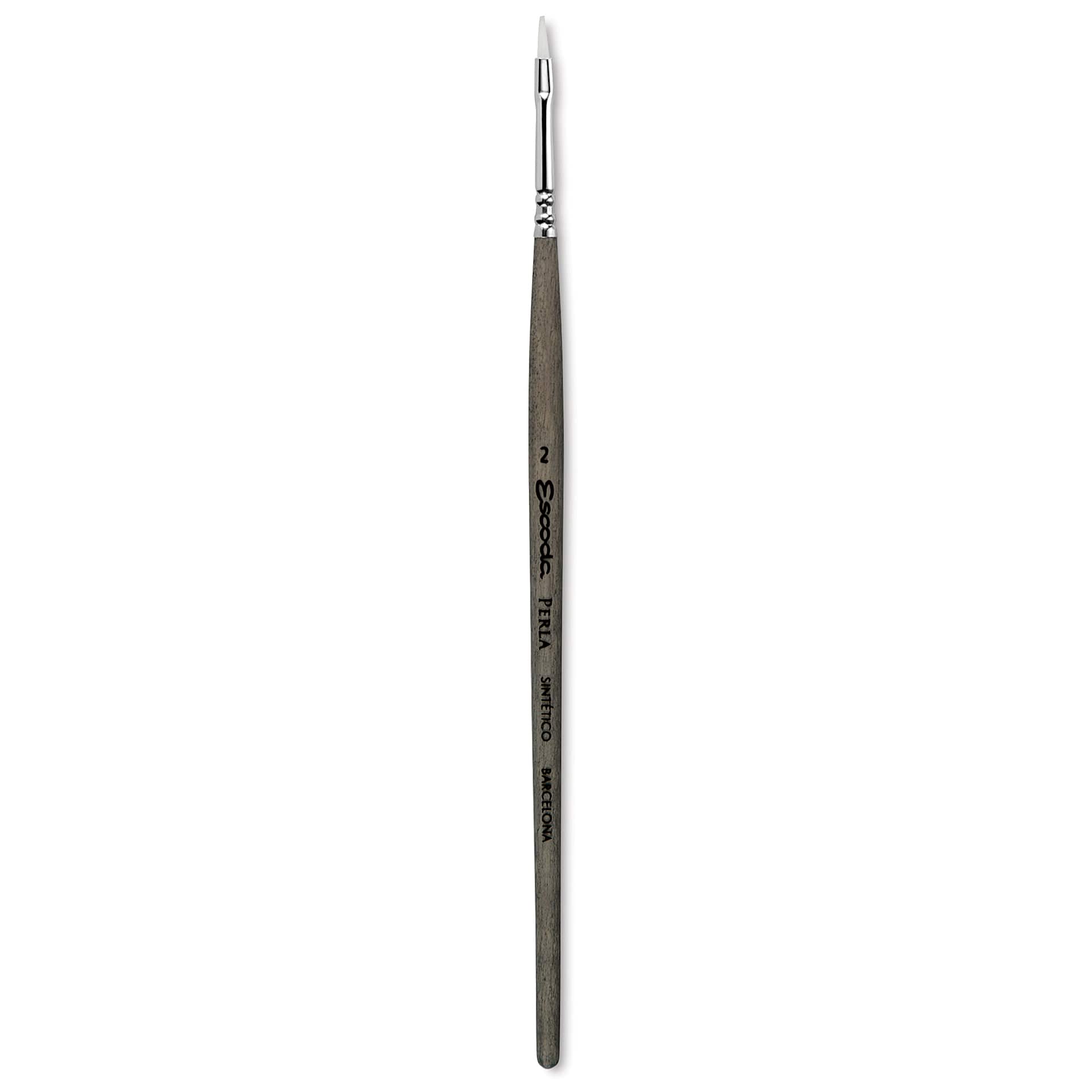 Escoda Perla Toray White Synthetic Brush - Bright, Short Handle, Size 2