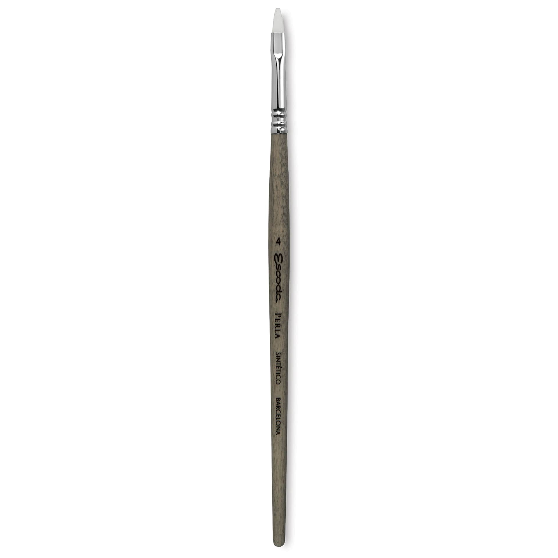 Escoda Perla Toray White Synthetic Brush - Bright, Short Handle, Size 4