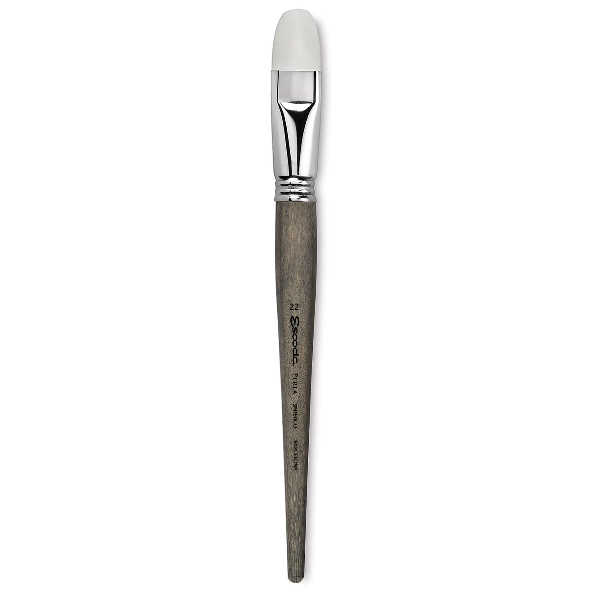 Escoda Perla Toray White Synthetic Brush - Bright, Short Handle, Size 22