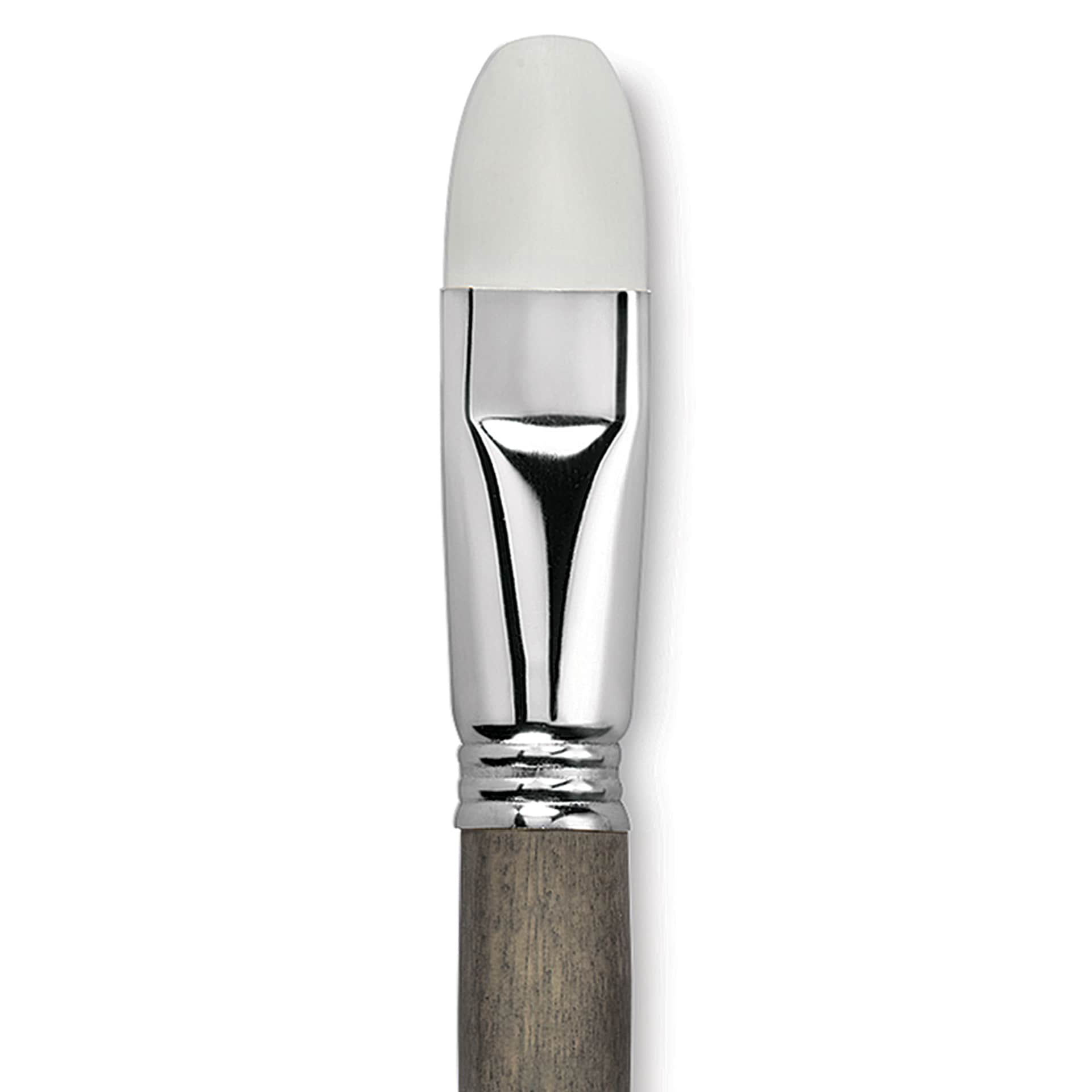 Escoda Perla Toray White Synthetic Brush - Bright, Short Handle, Size 22 (Close-up of brush)