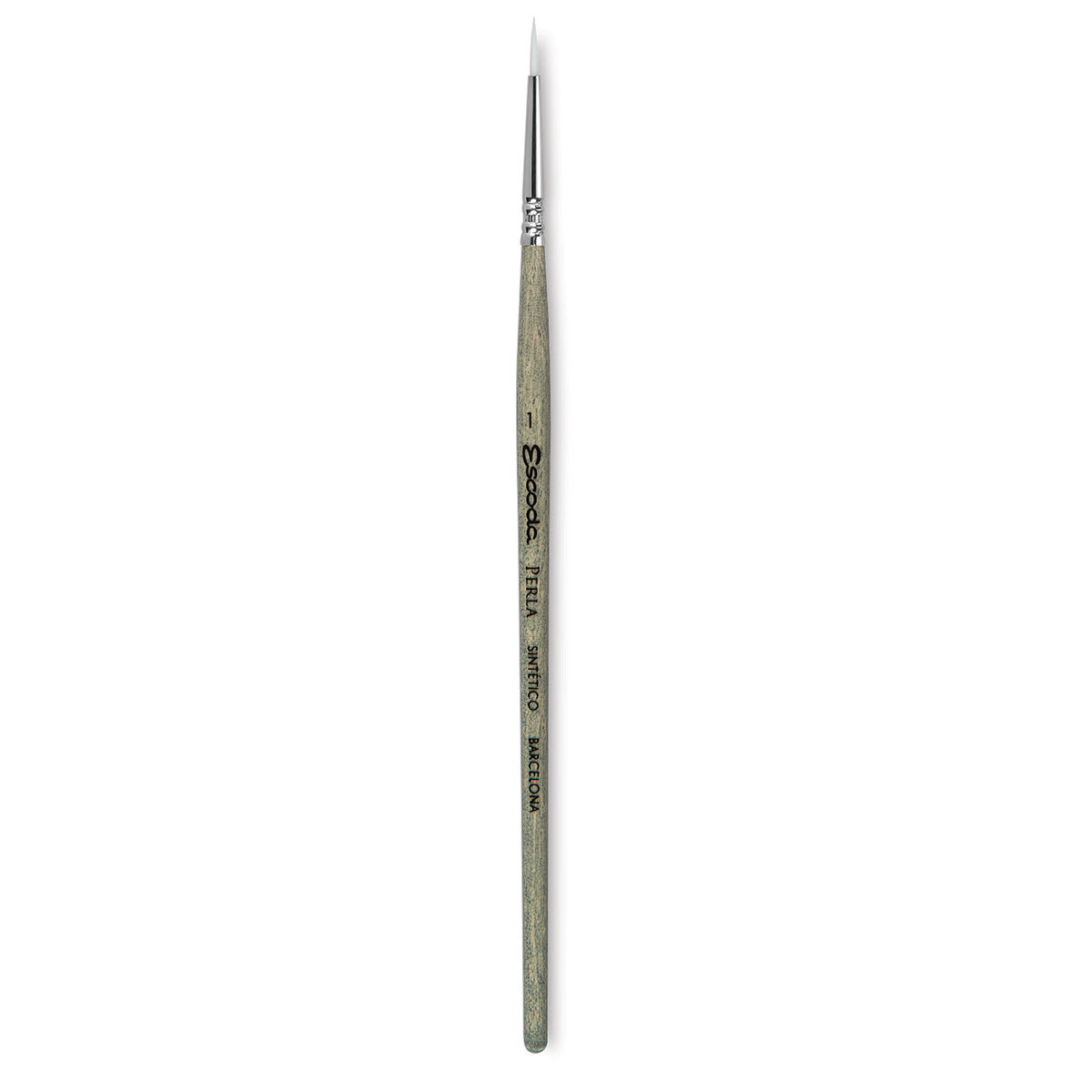 Escoda Perla Toray White Synthetic Brush - Round, Short Handle, Size 1