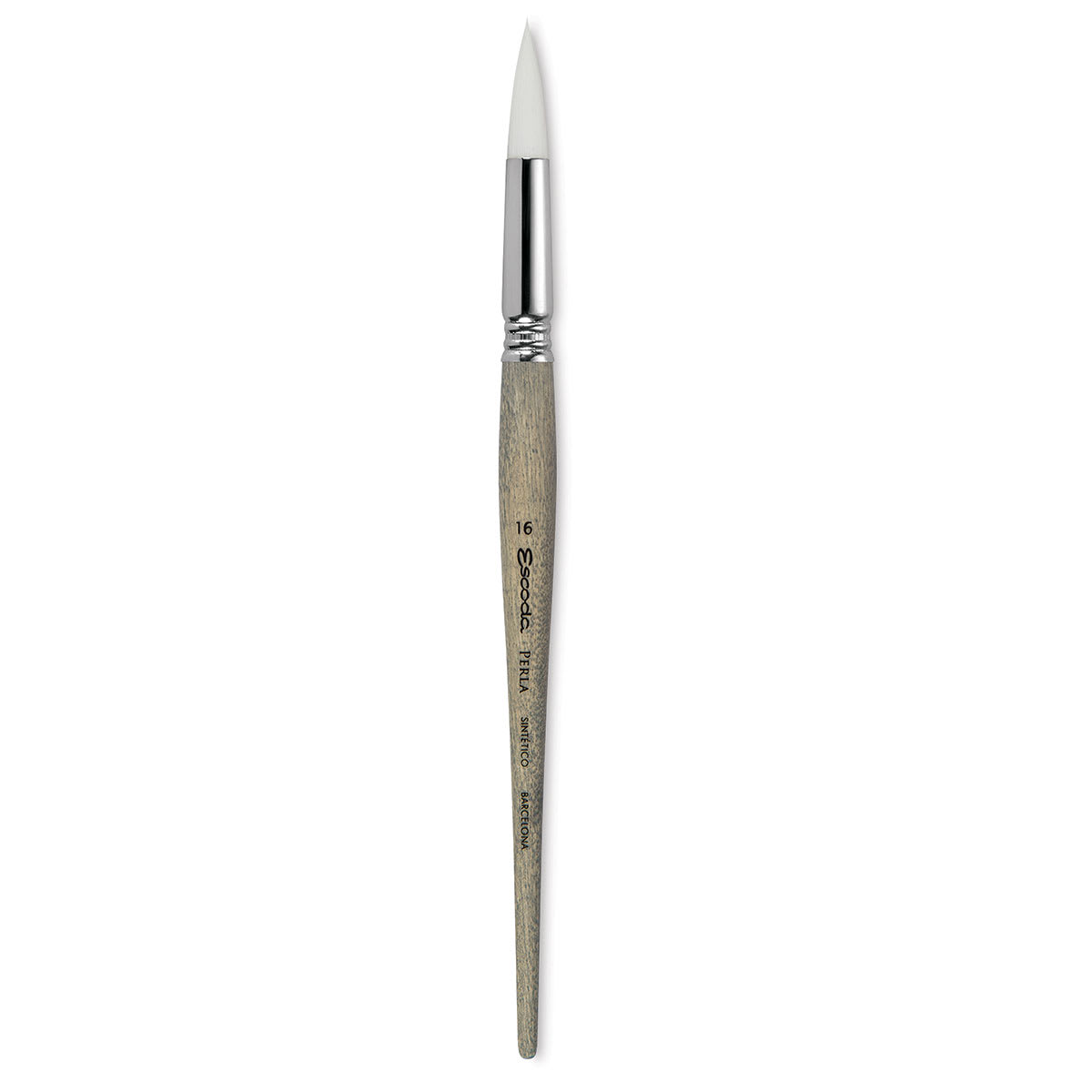 Escoda Perla Toray White Synthetic Brush - Round, Short Handle, Size 16