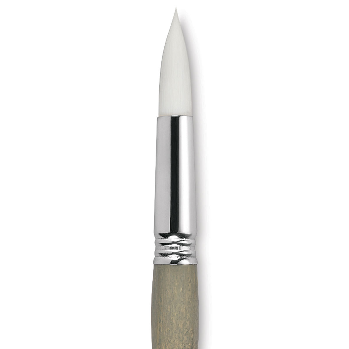 Escoda Perla Toray White Synthetic Brush - Round, Short Handle, Size 18 close up
