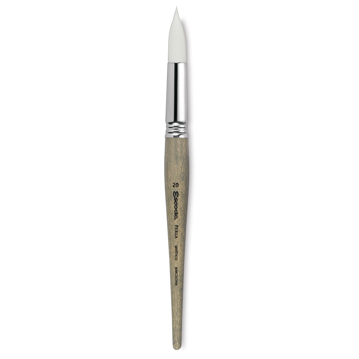Escoda Perla Toray White Synthetic Brush - Round, Short Handle, Size 20
