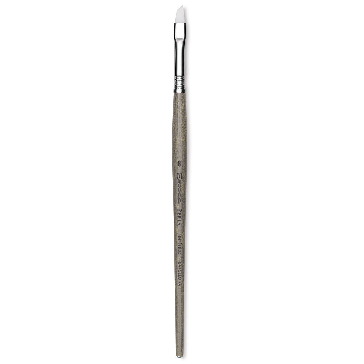 Escoda Perla Toray White Synthetic Brush - Angular, Short Handle, Size 8