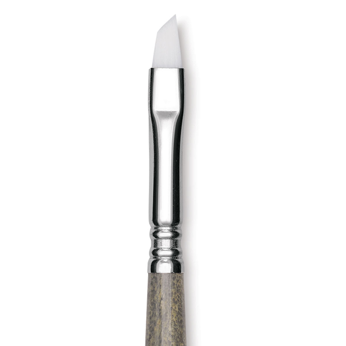 Escoda Perla Toray White Synthetic Brush - Angular, Short Handle, Size 8 close up