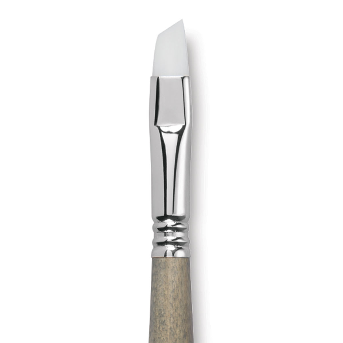 Escoda Perla Toray White Synthetic Brush - Angular, Short Handle, Size 10 close up