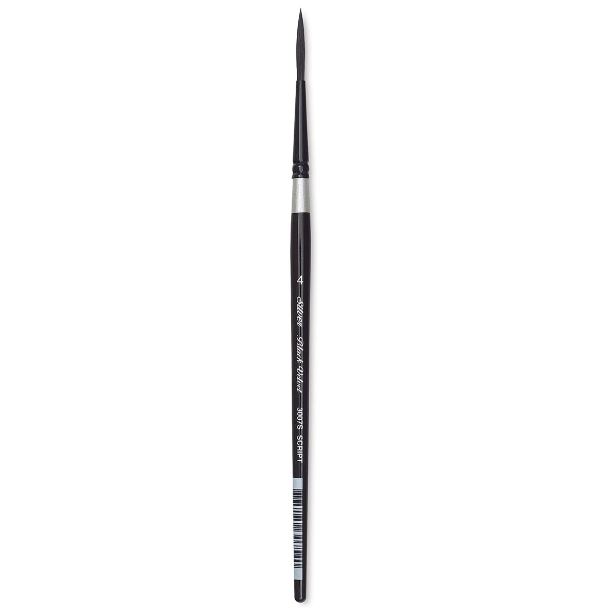 Silver Brush Black Velvet Brush - Script, Size 4