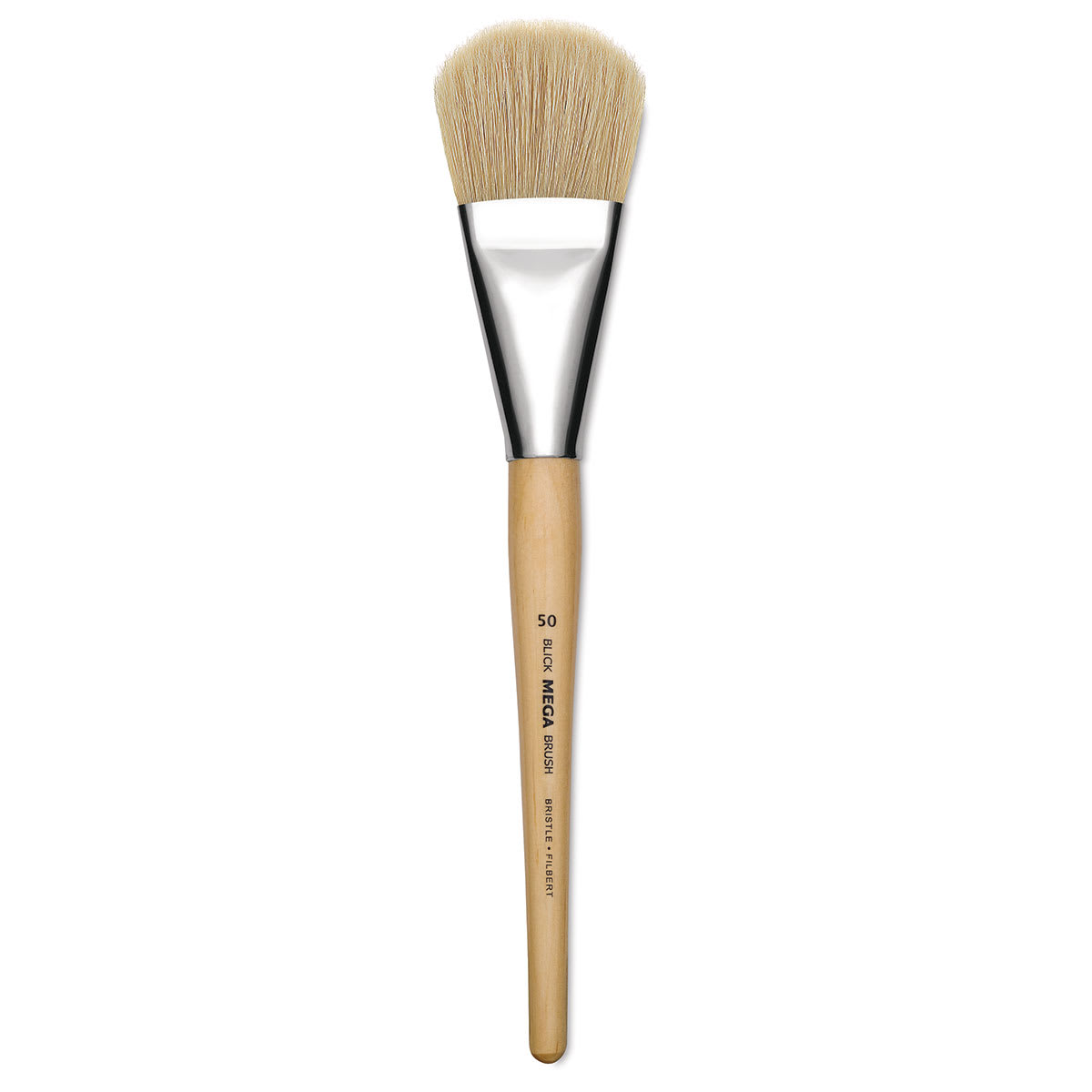 Blick Mega Natural Bristle Brush - Mega Filbert, Short Handle, Size 50