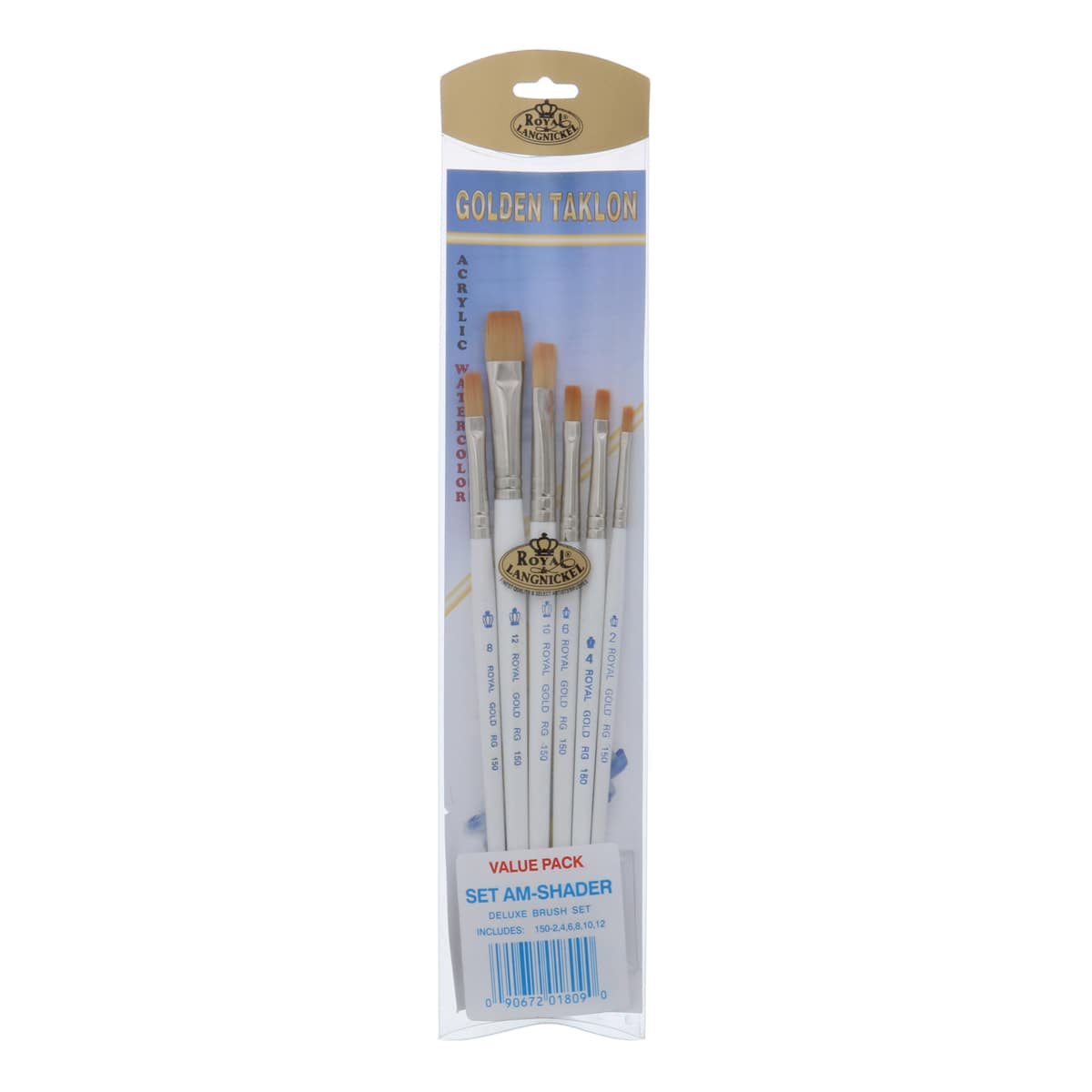 Royal Brush Golden Taklon 6-Brush Set, Shaders