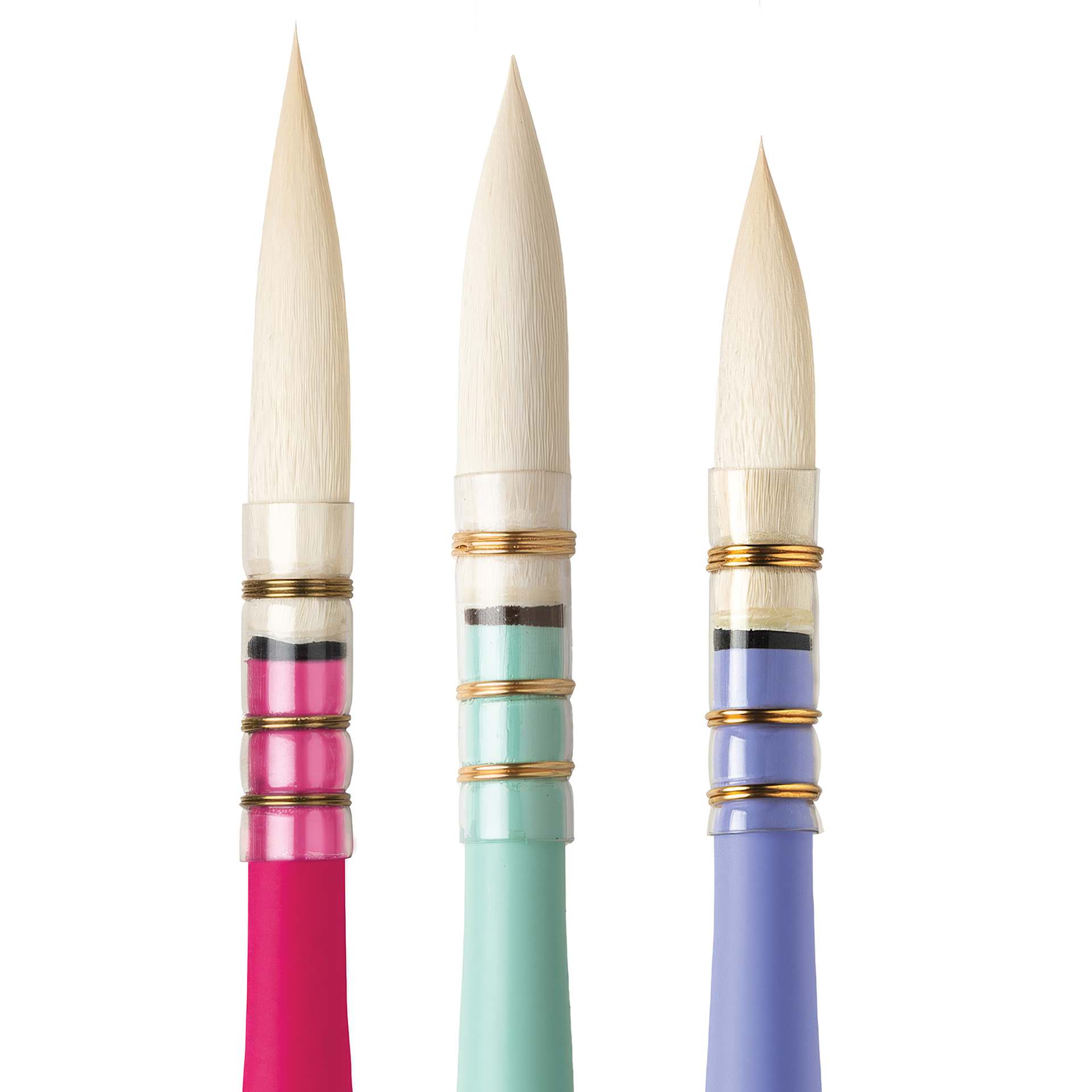 Da Vinci Pretty Art Brush Set, close up of included brushes
