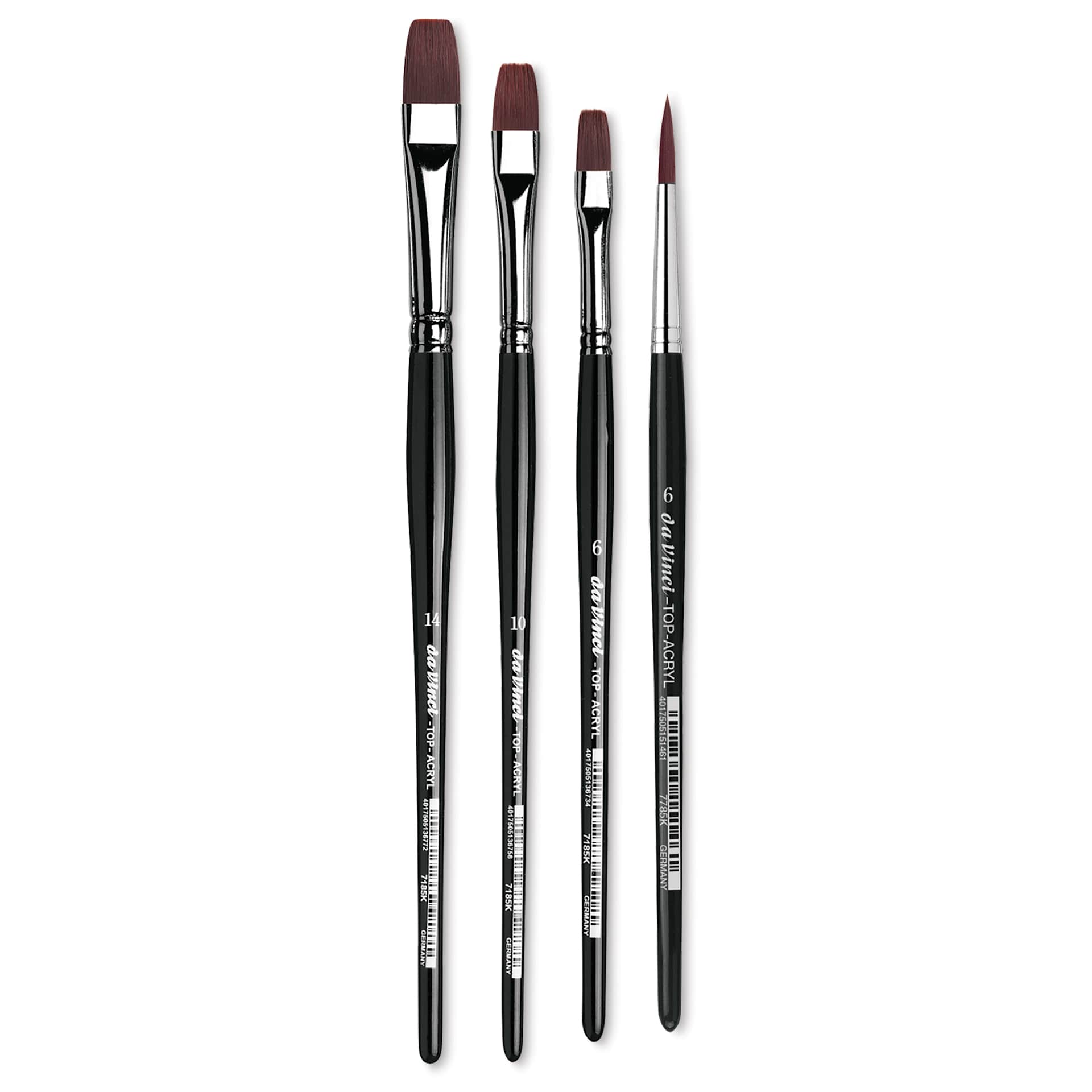 Da Vinci Artist Brush Set - Top Acryl Short Handle, Set of 4