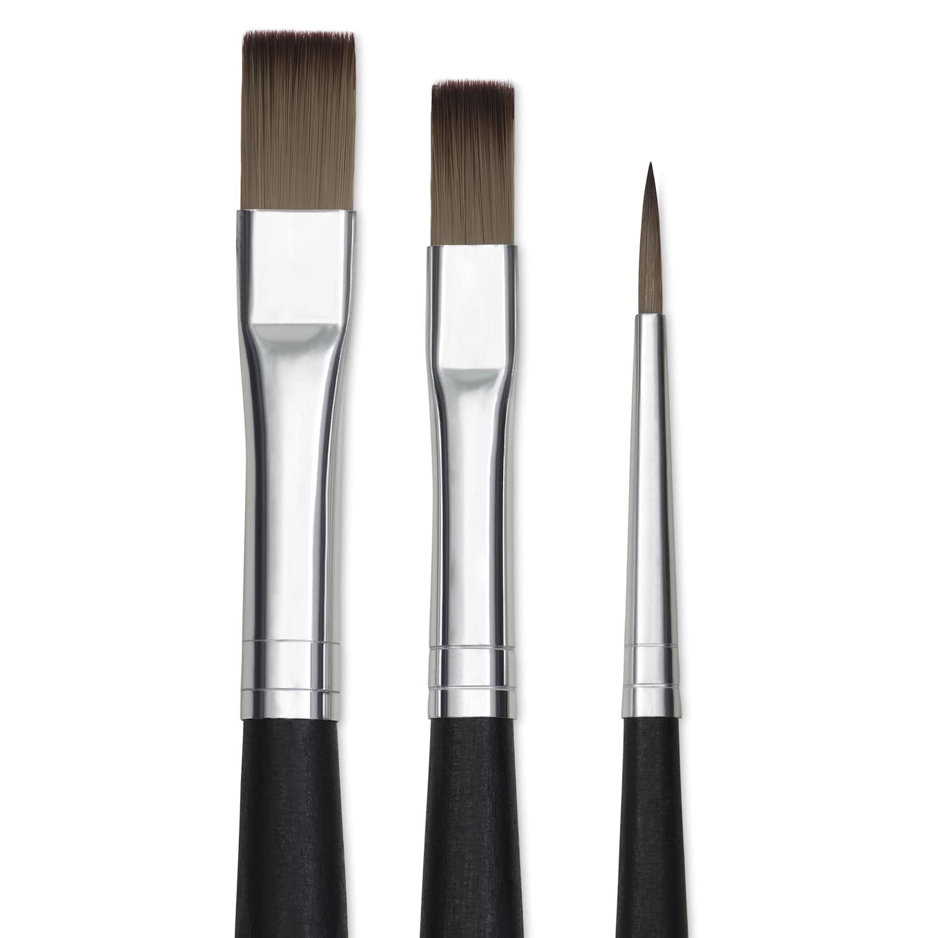 Da Vinci Facepainting Synthetic Brushes - Assorted, Short Handle, Set of 3, close-up