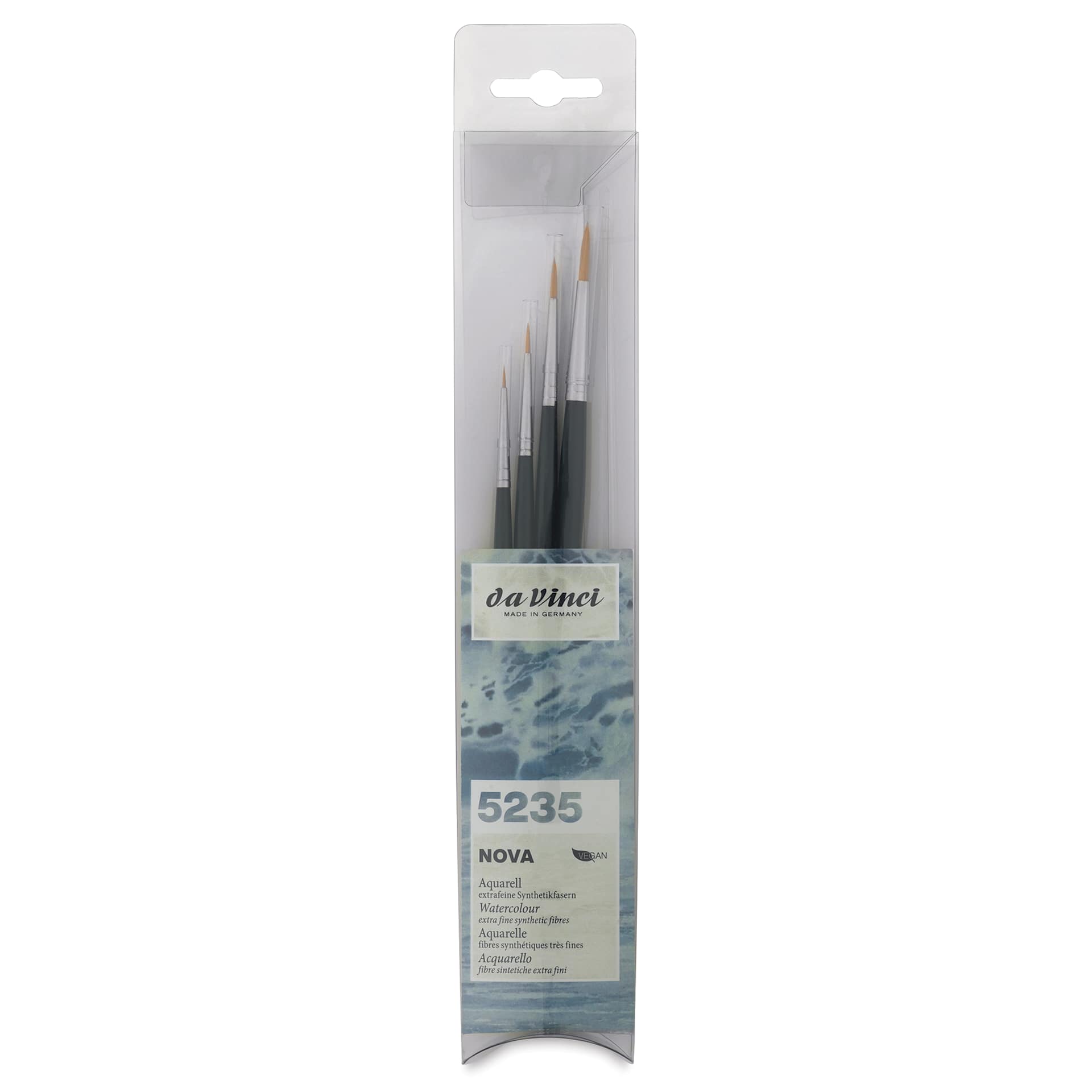 Da Vinci Nova Synthetic Brushes - Set 5235, Round, Short Handle, Set of 4, front of the packaging