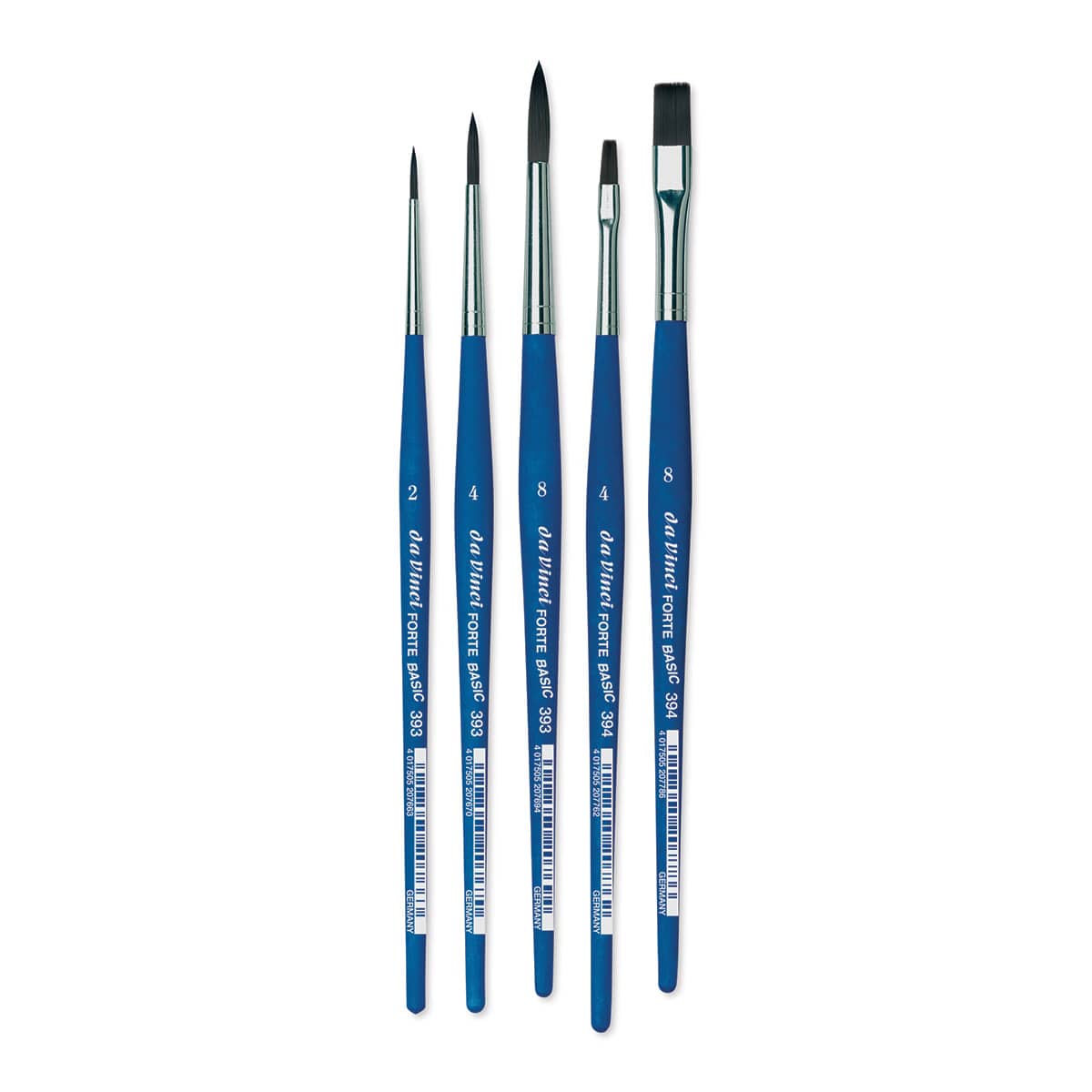 Da Vinci Forte Basic Synthetic Brushes - Assorted, Short Handler, Set of 5