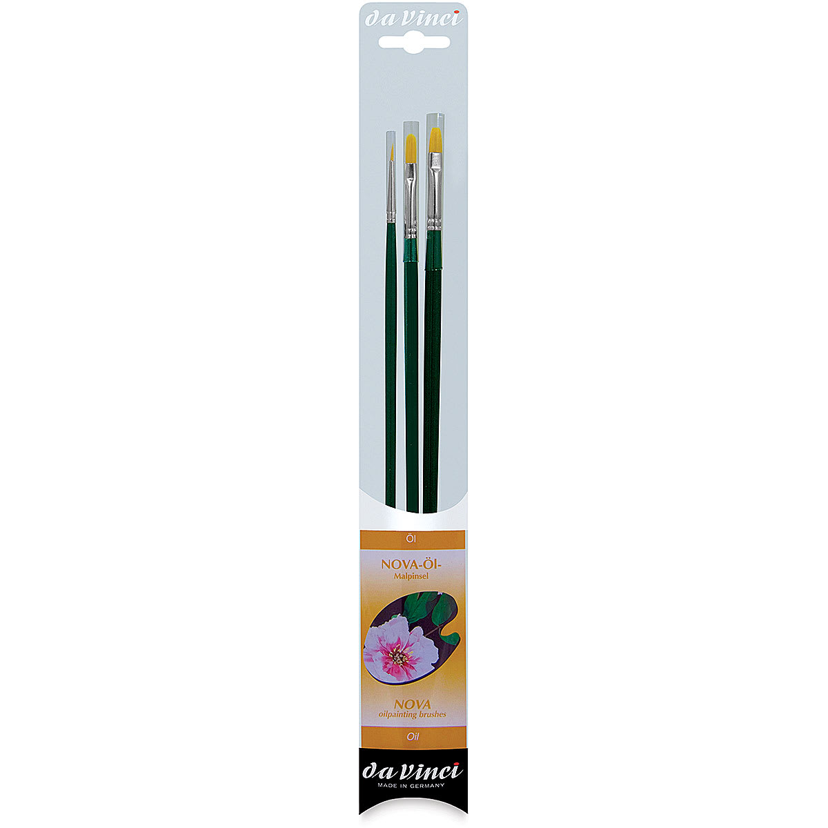 Da Vinci Nova Synthetic Brushes - Oil Painting Set, Long Handle, Set of 3