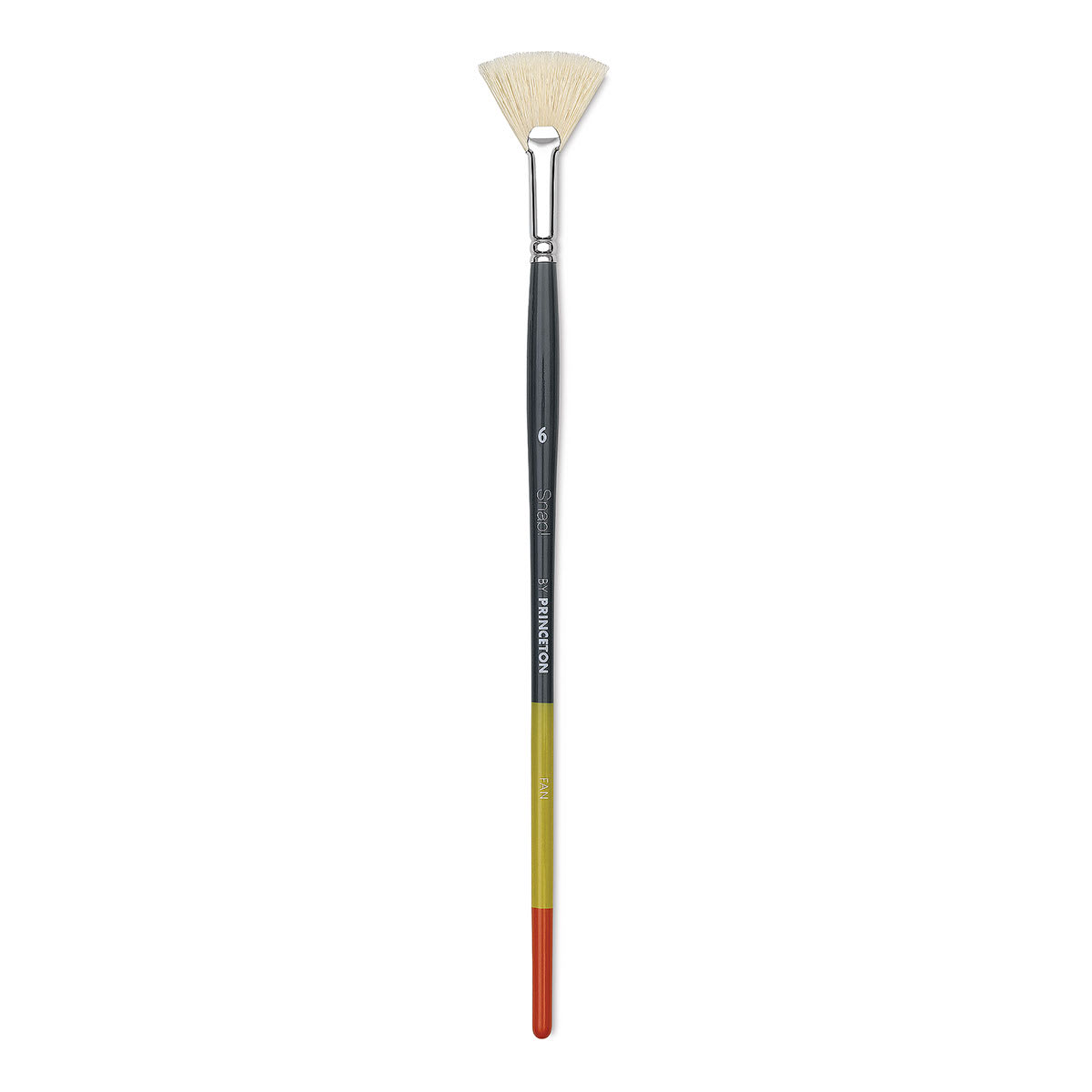 Princeton Snap! Natural Bristle Brush - Fan, Long Handle, Size 6