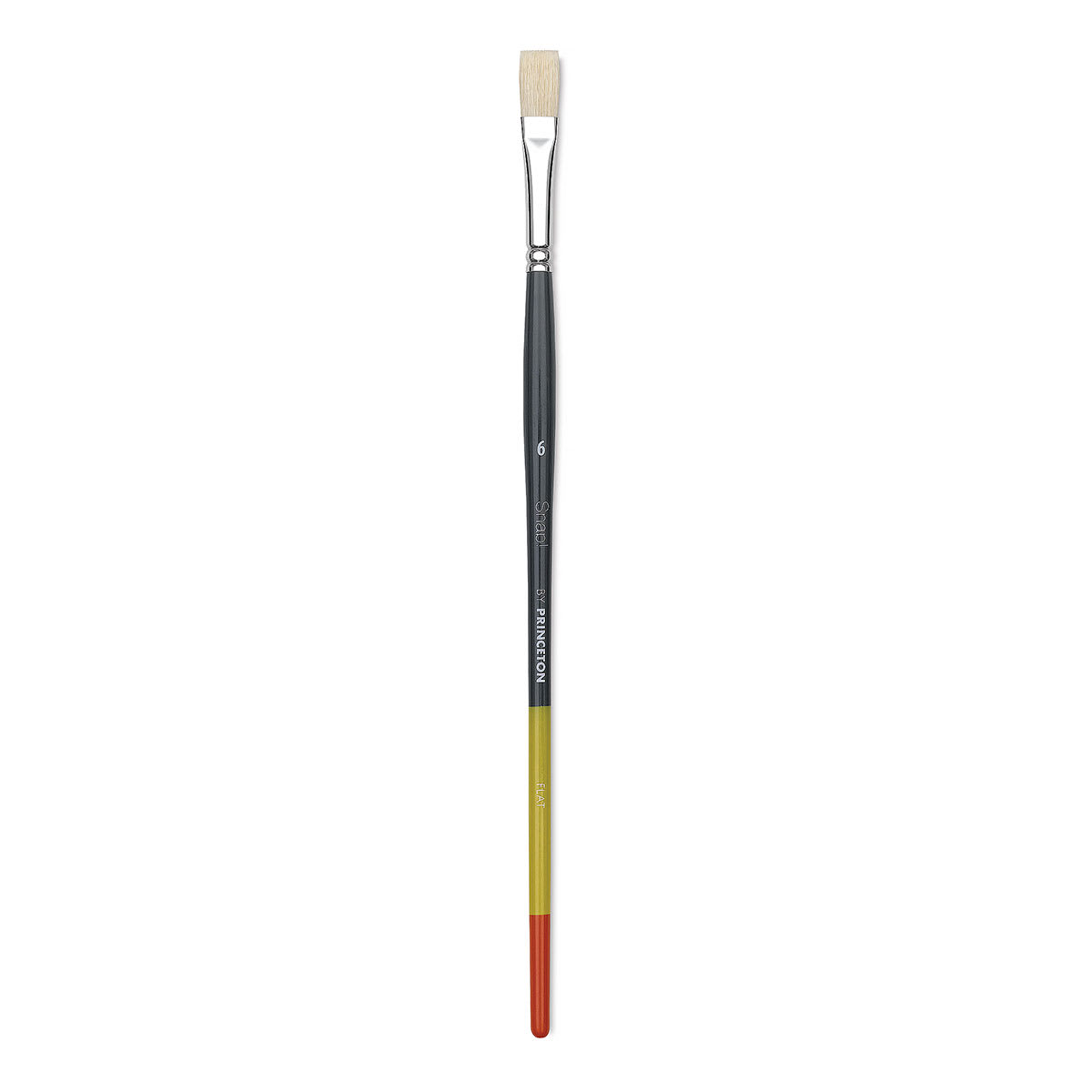 Princeton Snap! Natural Bristle Brush - Flat, Long Handle, Size 6