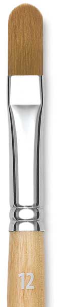 Princeton Snap! Golden Taklon Brush - Filbert, Short Handle, Size 12 (Close-up)