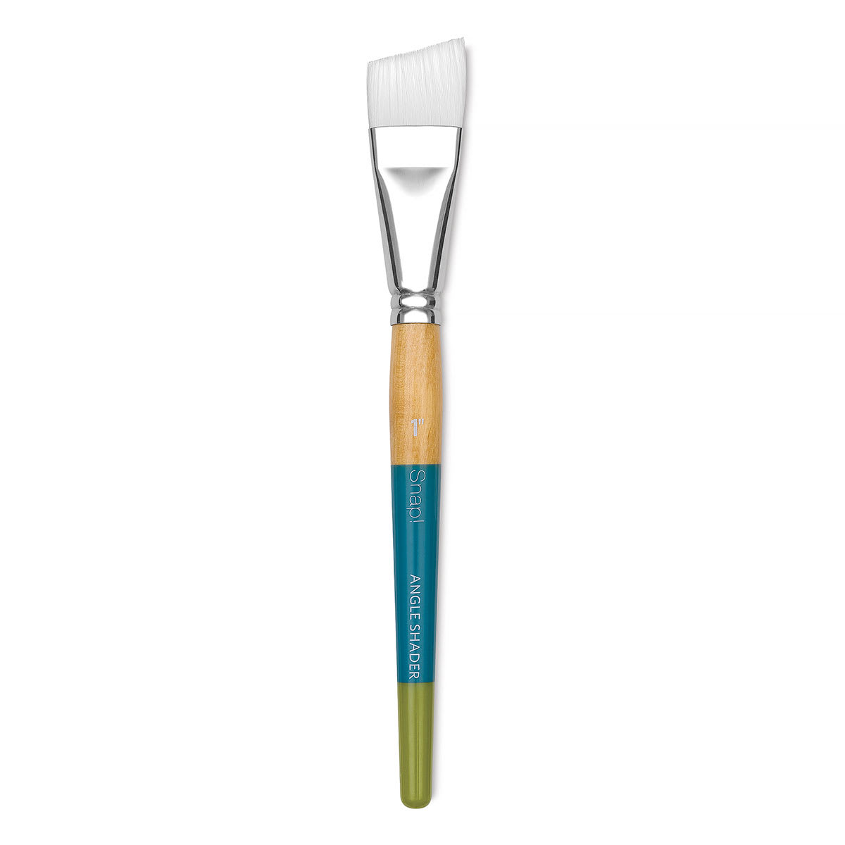 Princeton Snap! White Taklon Brush - Angle Shader, Short Handle, Size 1"