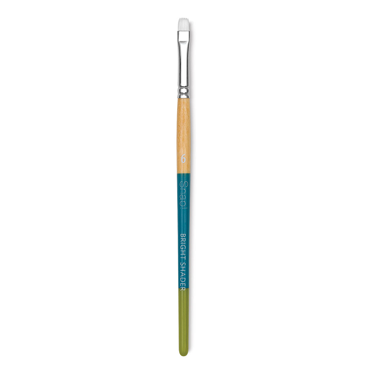 Princeton Snap! White Taklon Brush - Bright Shader, Short Handle, Size 6