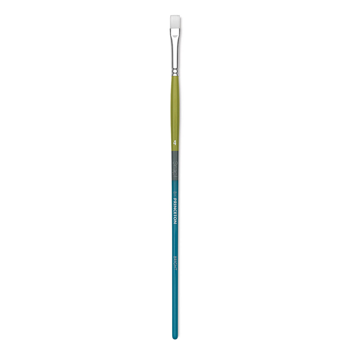 Princeton Snap! White Taklon Brush - Bright, Long Handle, Size 4