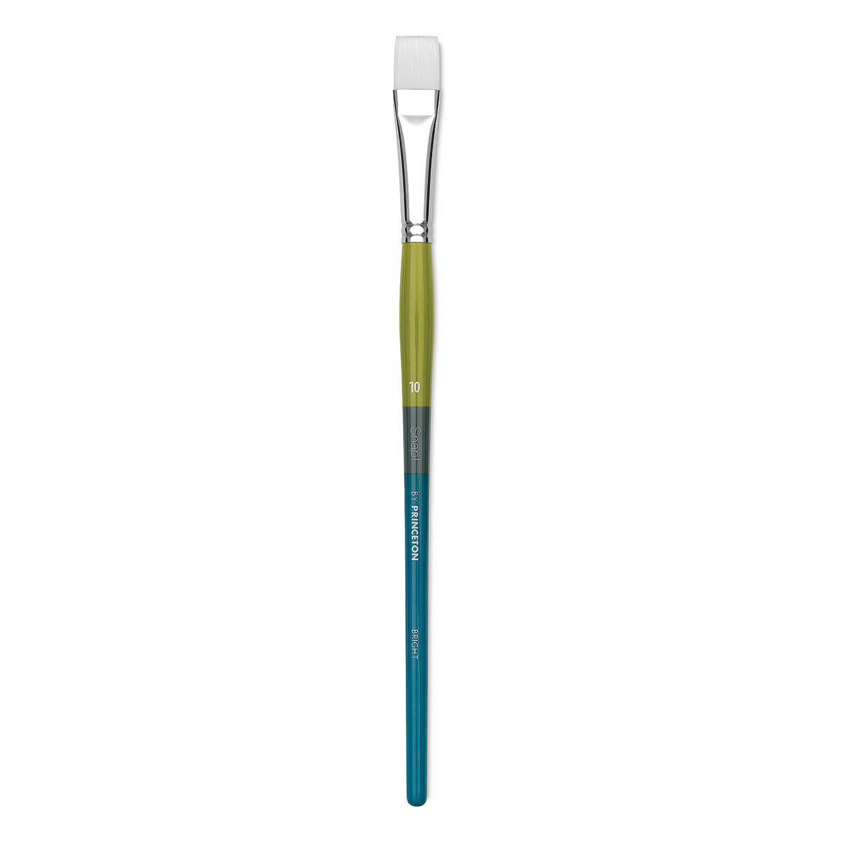 Princeton Snap! White Taklon Brush - Bright, Long Handle, Size 10