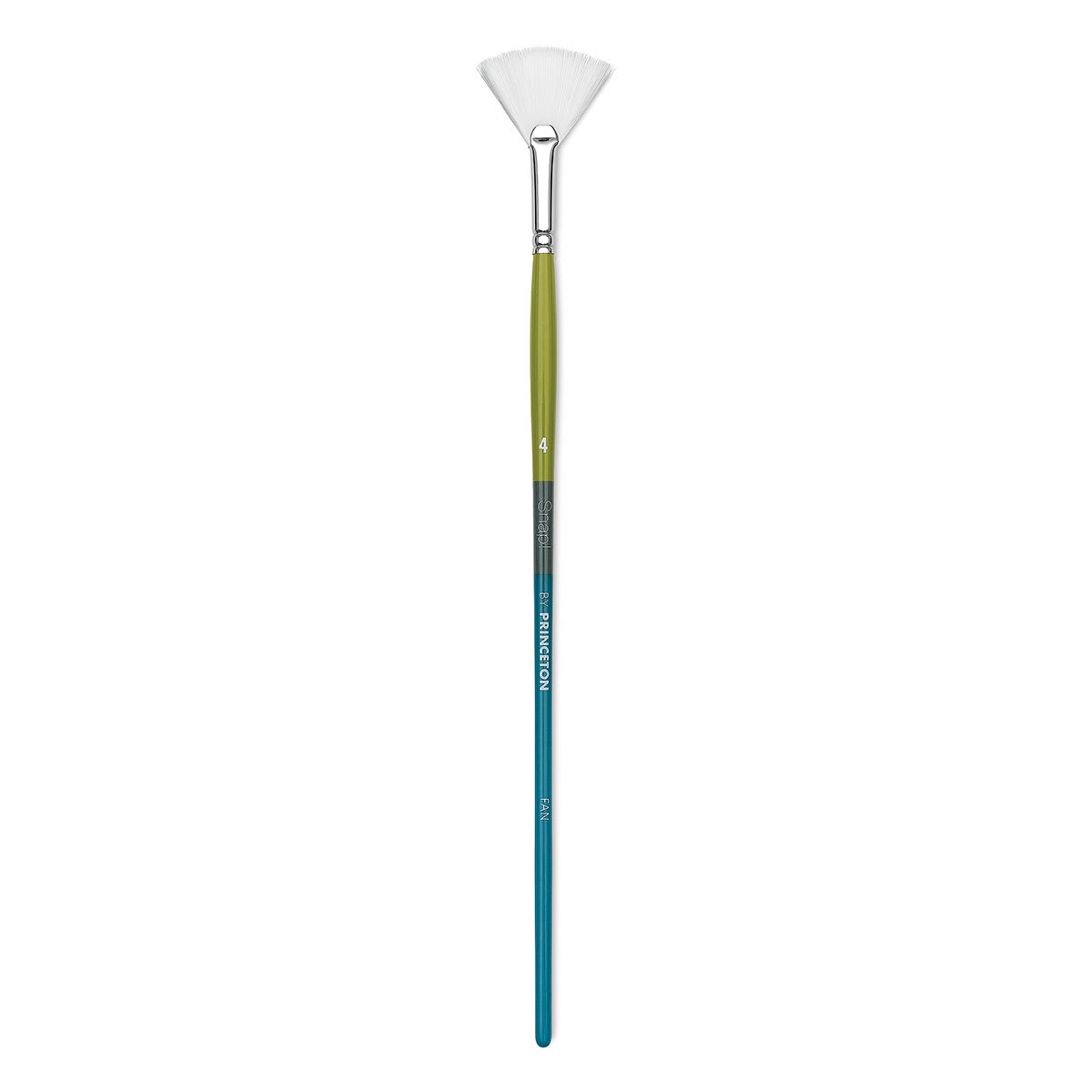 Princeton Snap! White Taklon Brush - Fan, Long Handle, Size 4