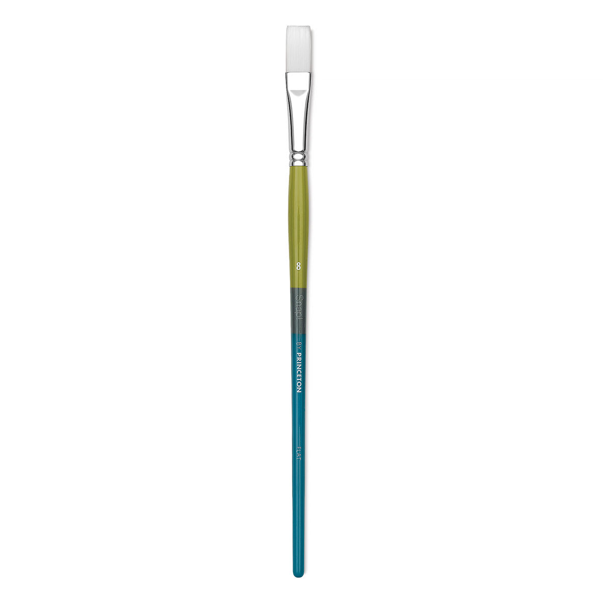 Princeton Snap! White Taklon Brush - Flat, Long Handle, Size 6