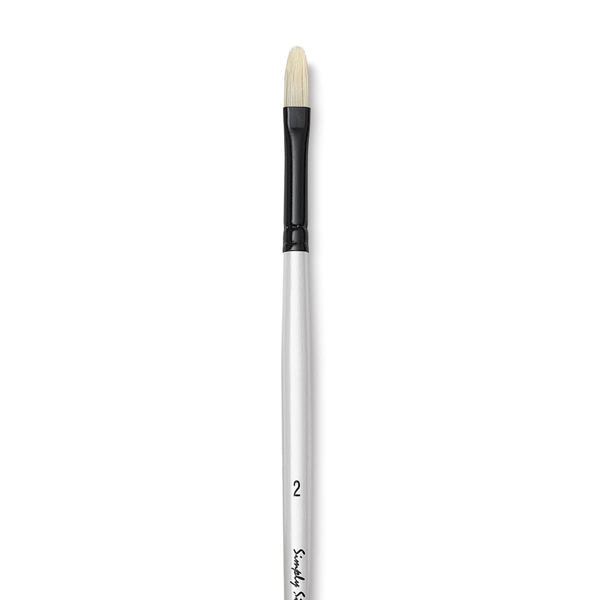 Robert Simmons Simply Simmons Chungking Hog Bristle Brush - Filbert, Long Handle, Size 2