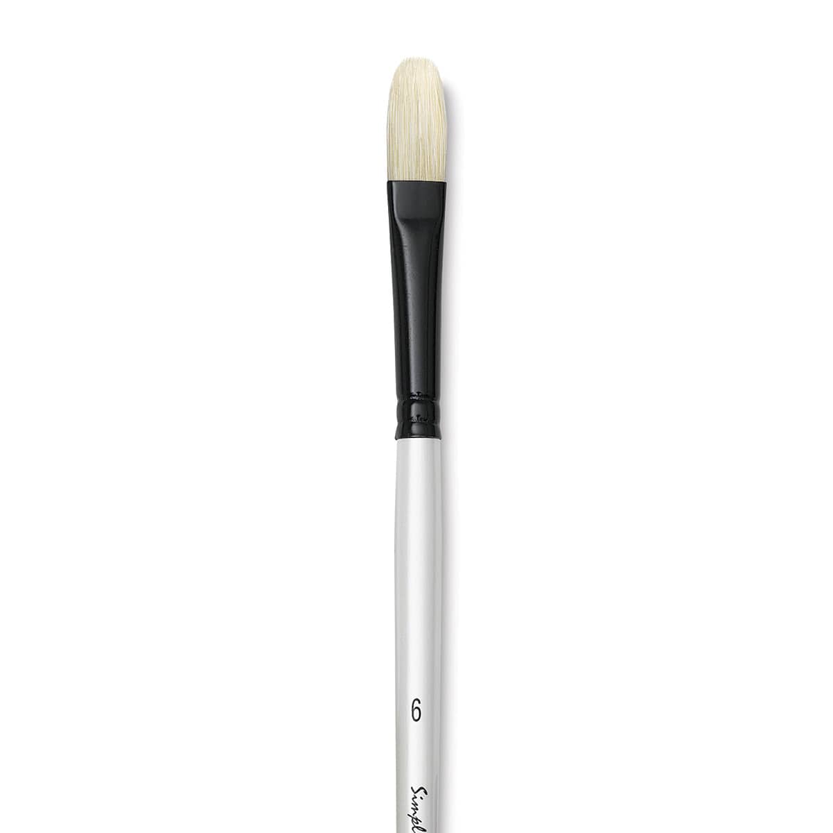 Robert Simmons Simply Simmons Chungking Hog Bristle Brush - Filbert, Long Handle, Size 6
