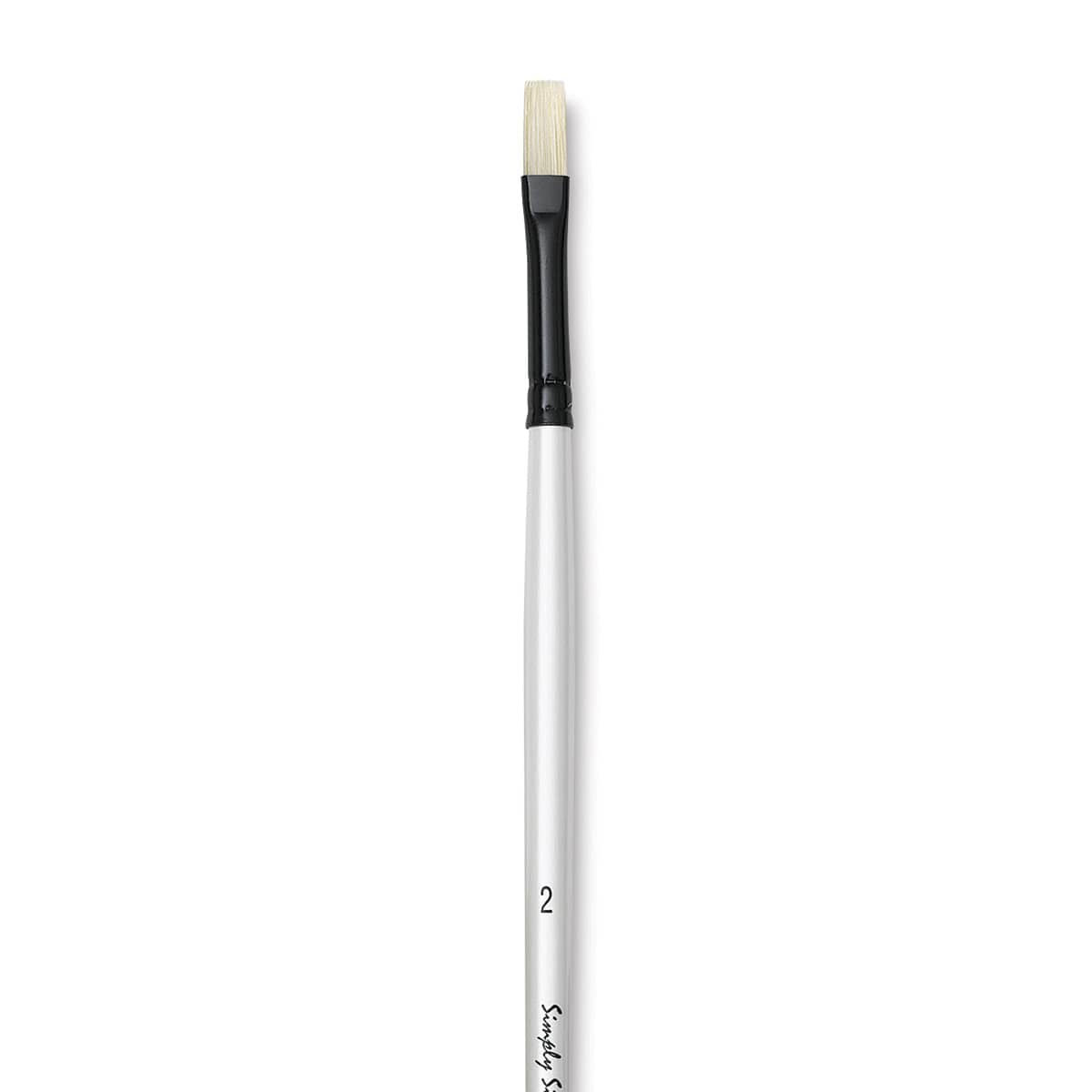 Robert Simmons Simply Simmons Chungking Hog Bristle Brush - Flat, Long Handle, Size 2