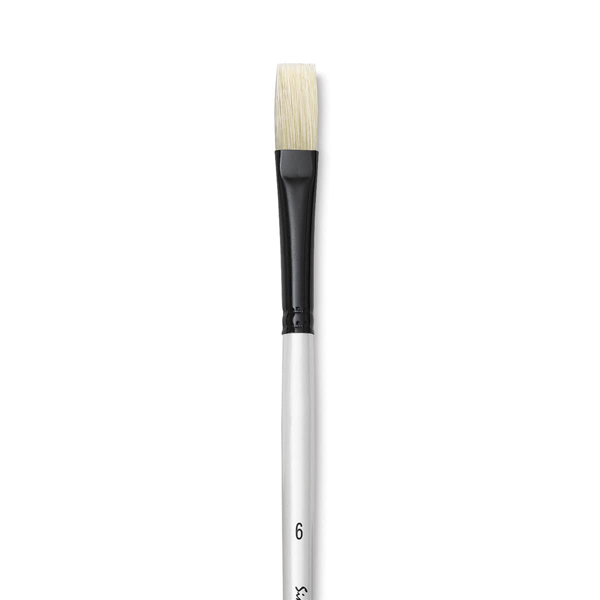 Robert Simmons Simply Simmons Chungking Hog Bristle Brush - Flat, Long Handle, Size 6